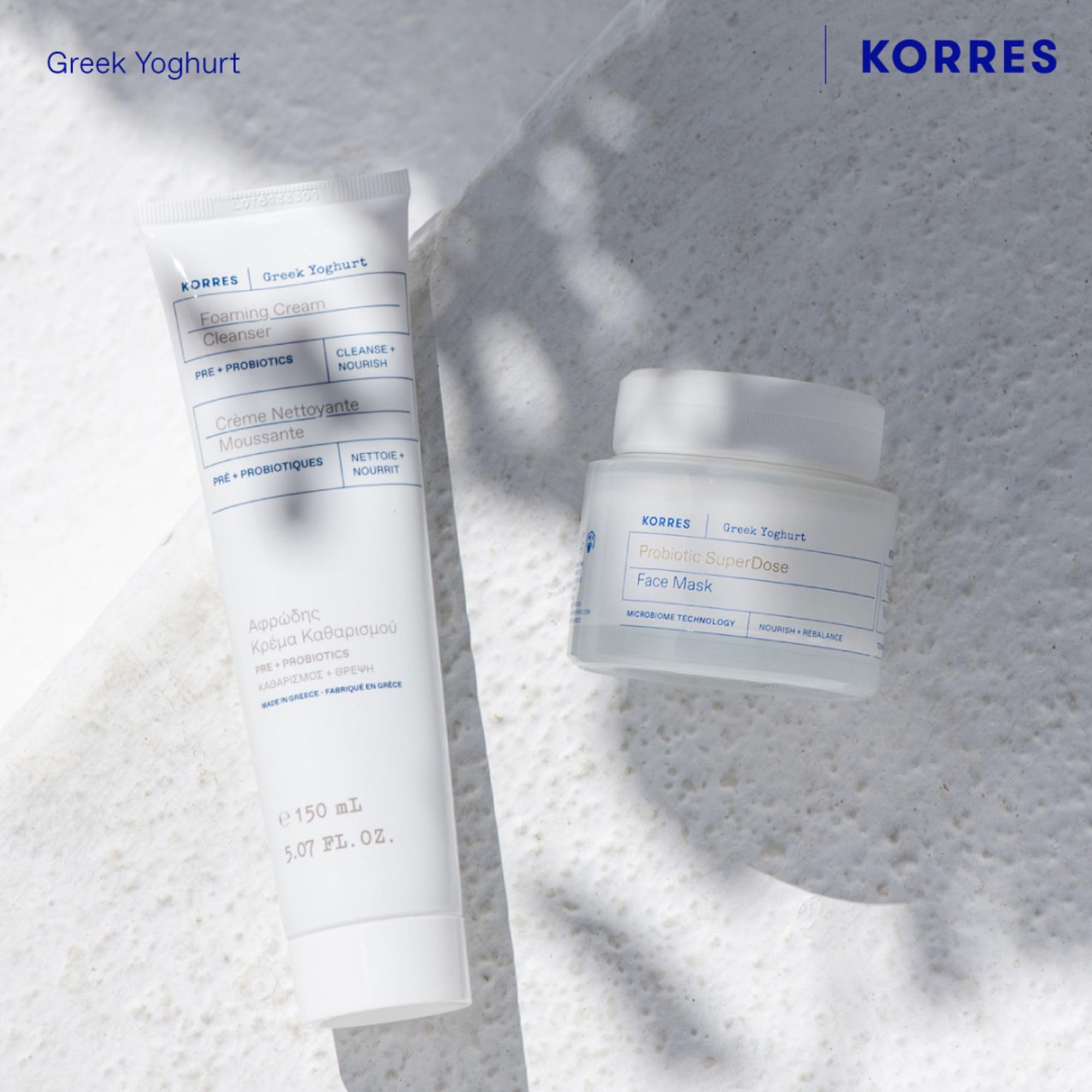 KORRES Greek Yoghurt Foaming Cream Cleanser with Pre + Probiotics, 150ml 3