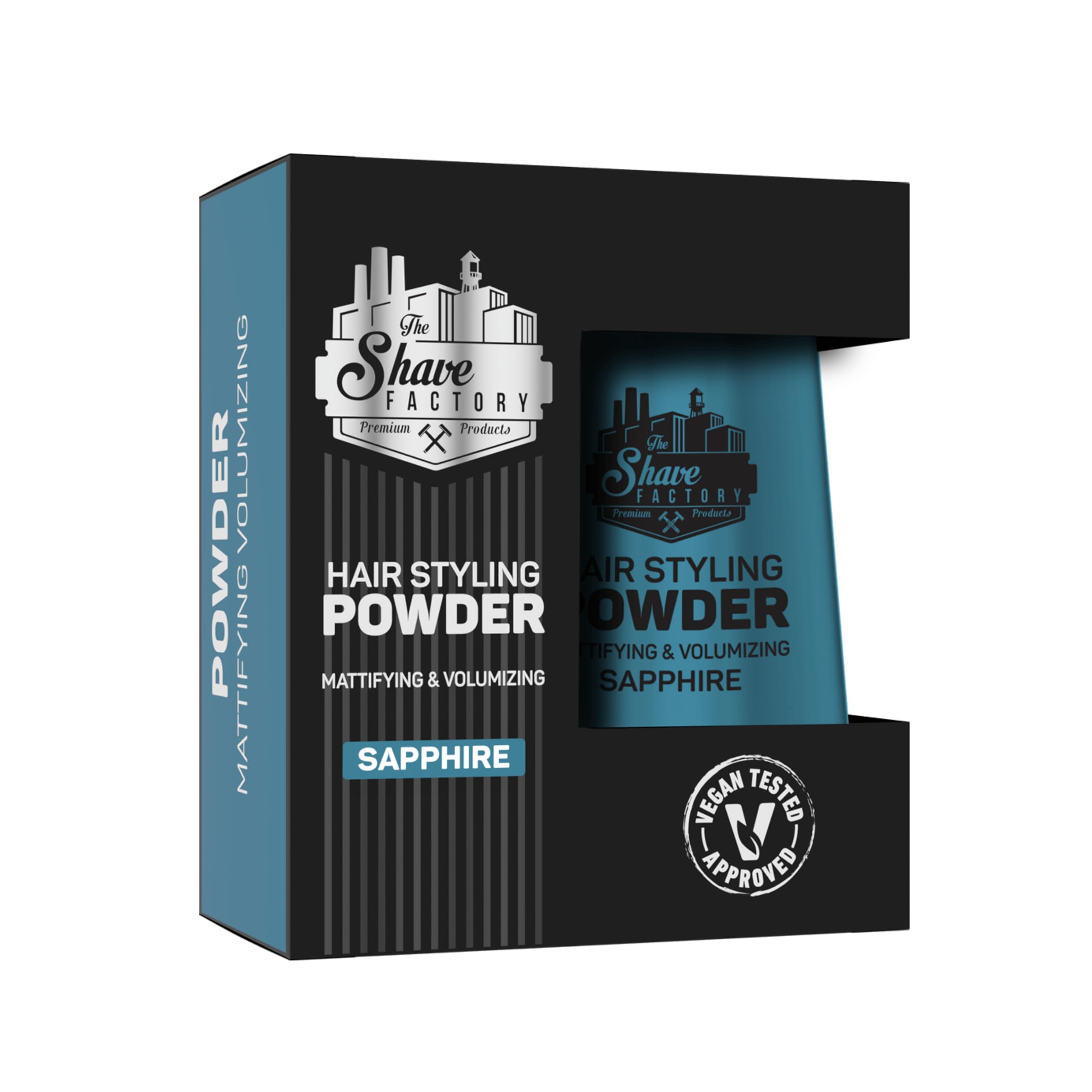 The Shave Factory Hair Styling Powder - Mattifying, Volumizing, and Texture Enhancing (20g, Sapphire)