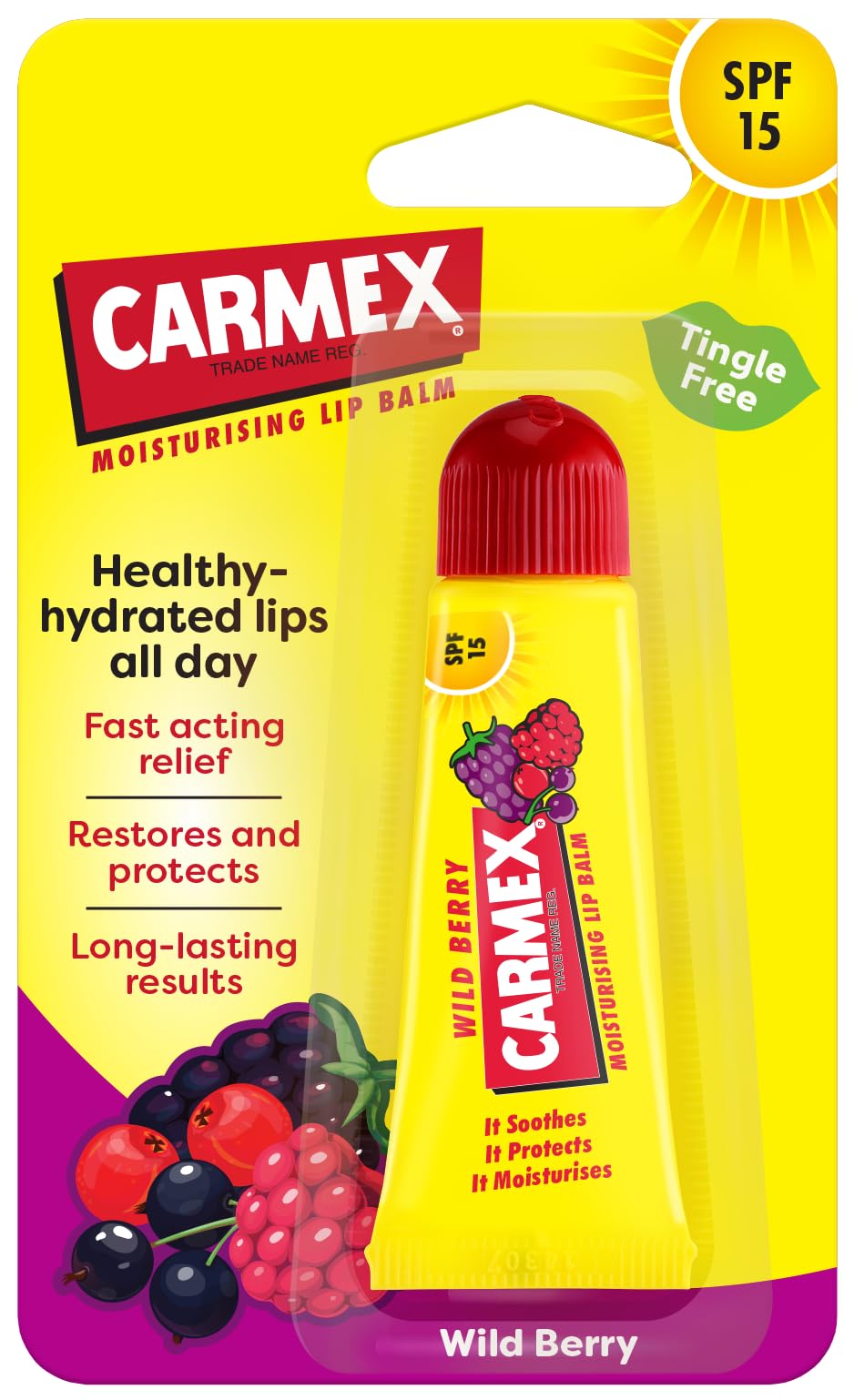 Carmex Lip Balm Tube Set: Classic, Cherry, Strawberry & Mint with SPF 15 5