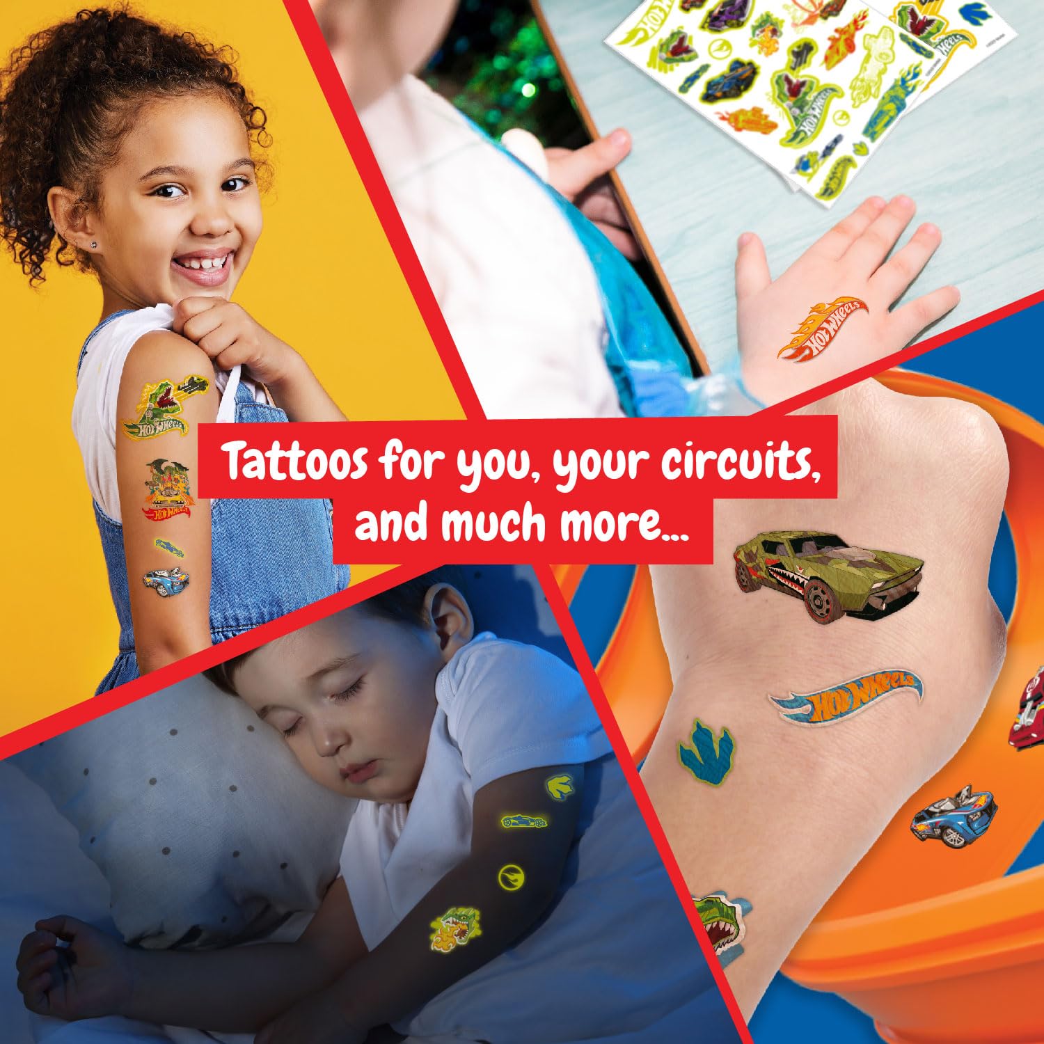 Science4you Temporäre Tattoos – Hot Wheels-Aufkleber für die Hot Wheels-Party, K 6