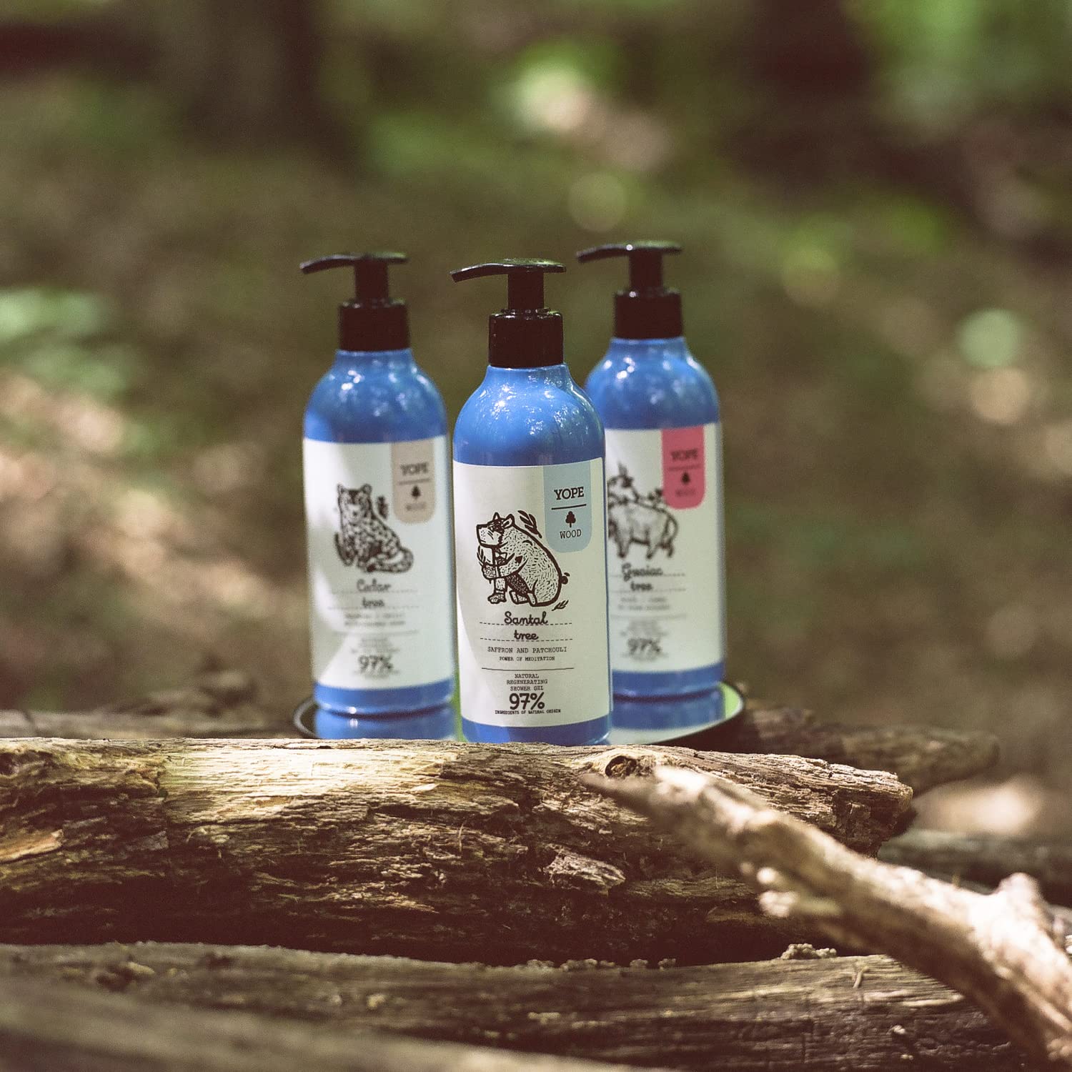 YOPE WOOD Natural Shower Gel with Saffron, Patchouli, Cardamom & Sandalwood 7