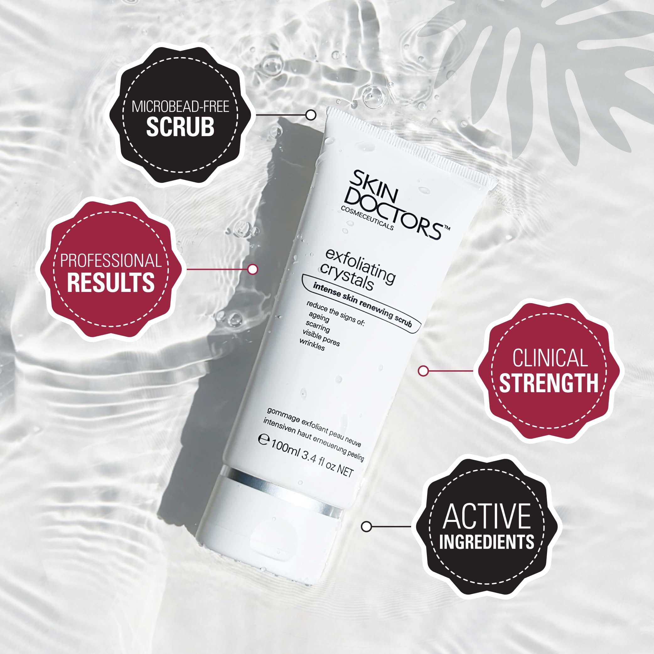 Skin Doctors Exfoliating Crystals for Face & Body, Reduces Ageing, Scarring & Blemishes - 100ml 6
