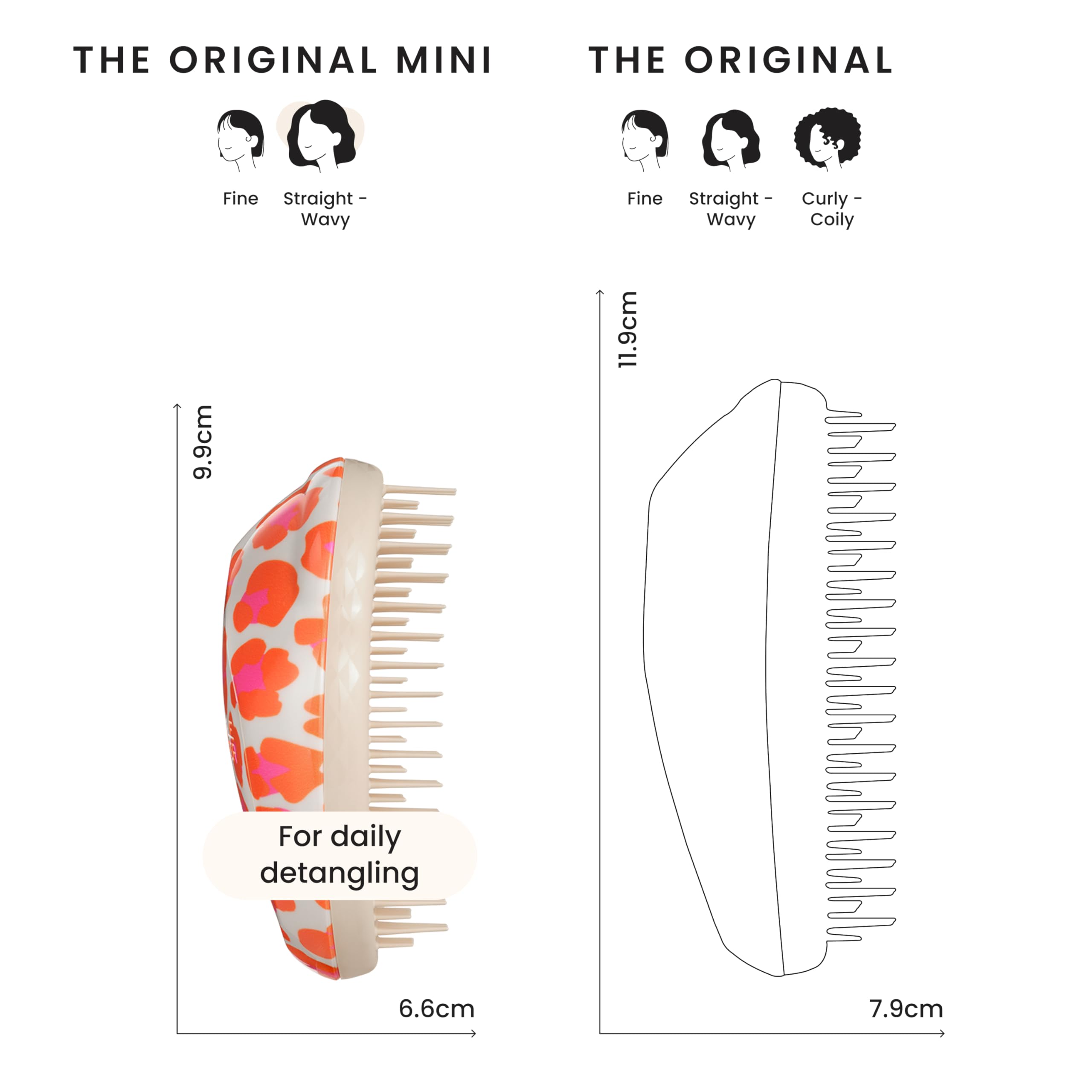 Tangle Teezer Mini Original Hairbrush for Wet & Dry Hair Detangling 3