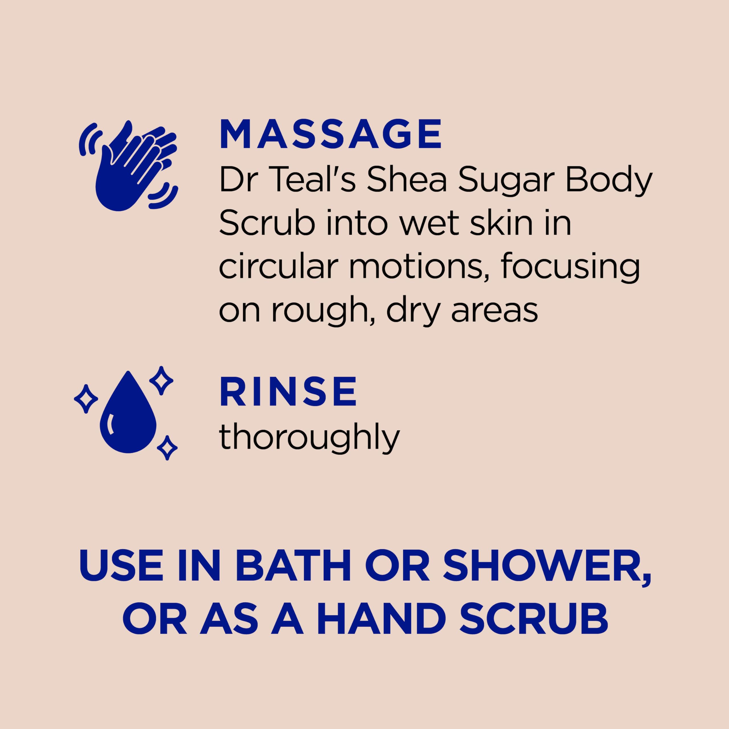 Dr Teal's Shea Butter & Almond Oil Body Sugar Scrub for Exfoliation and Smoothing 538g 4
