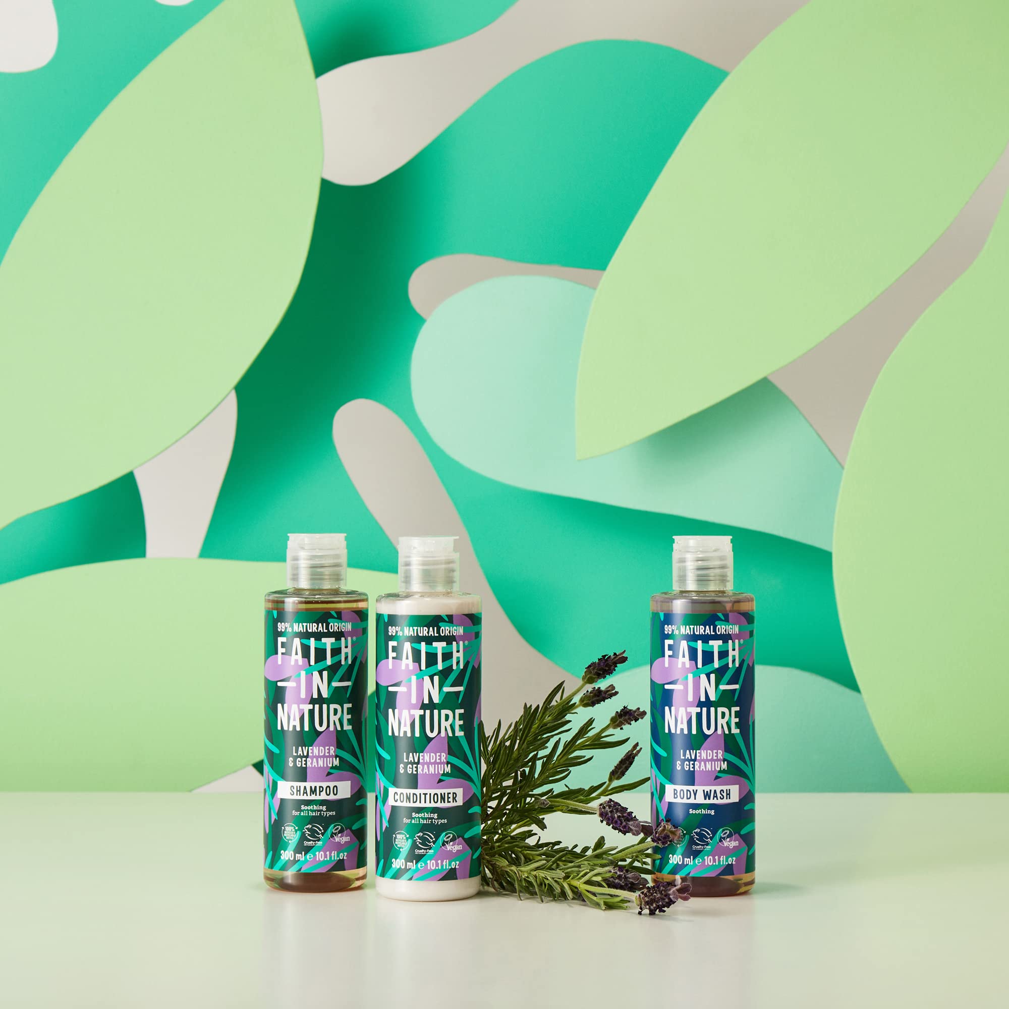 Faith In Nature 300 ml Natürlicher Lavendel- und Geranien-Conditioner, beruhigend, vegan und tierversuchsfrei, ohne SLS oder Parabene, für normales bis trockenes Haar 7