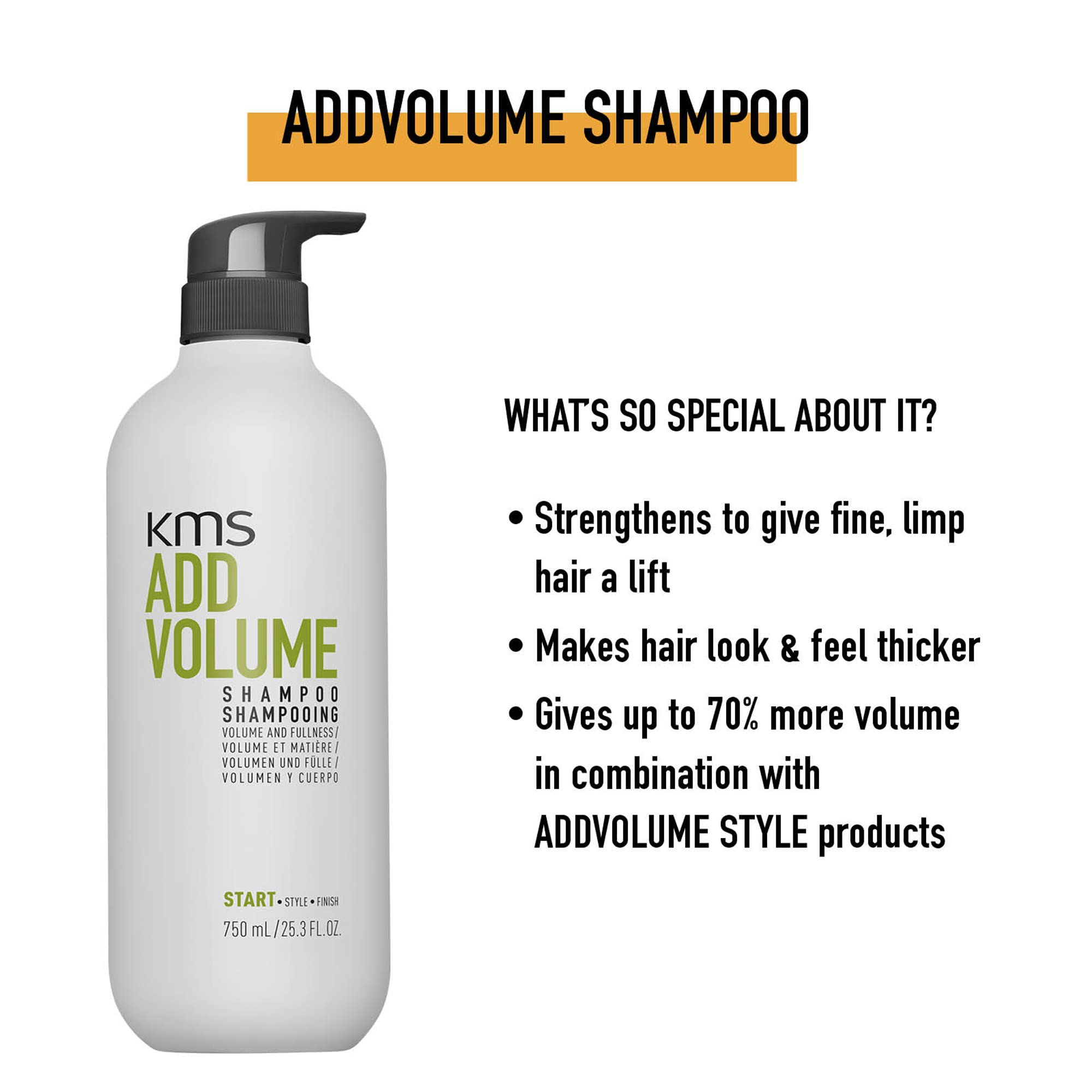 KMS Add Volume Shampoo for All Hair Types, 750ml - Vegan Formula for Lift and Fullness 3