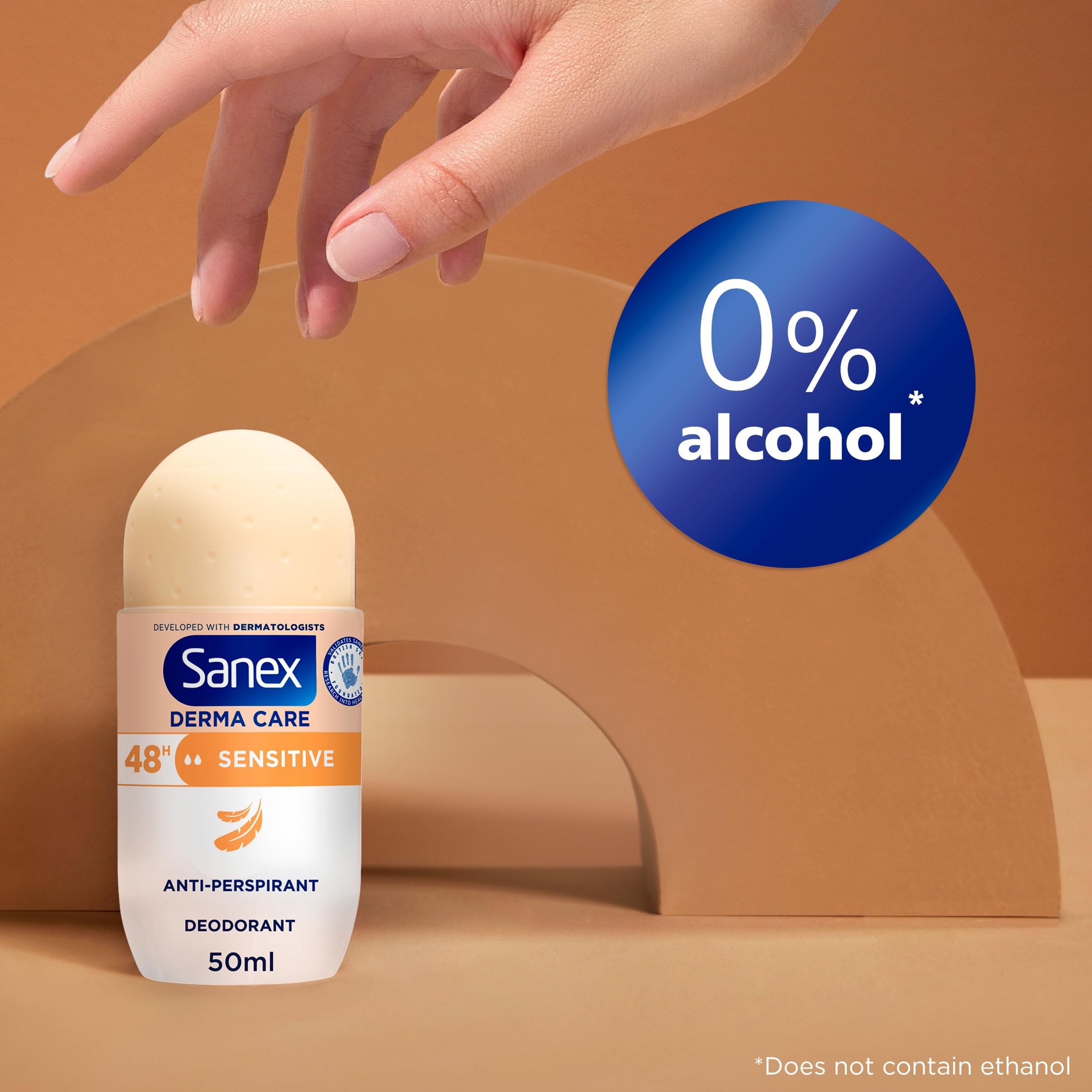 Sanex Derma Care Sensitive 48-Hour Antiperspirant Roll-On Deodorant 6x50ml Multipack 4