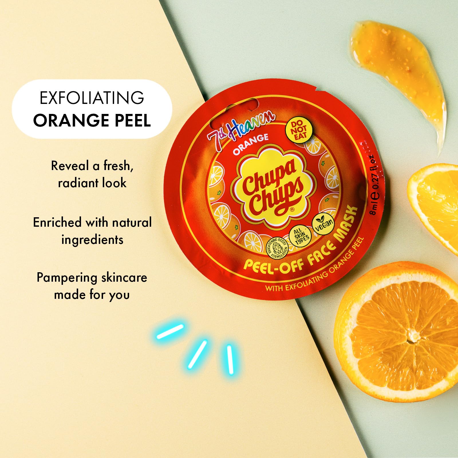 7th Heaven x Chupa Chups Orange Peel Off Face Mask - Vegan Exfoliating Skincare 4