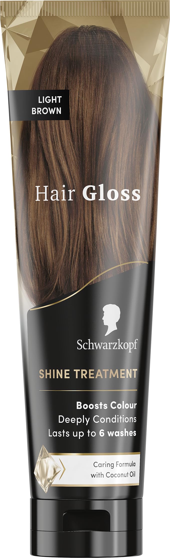 Schwarzkopf Hair Gloss Shine Treatment Light Brown 150ml - Semi-Permanent Colour & Conditioning