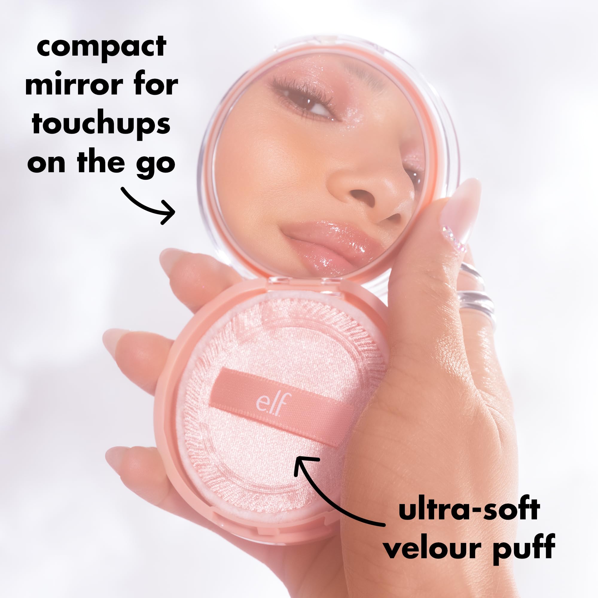 e.l.f. Halo Glow Powder Filter Pressed Finishing Powder - Medium Neutral, Buildable Coverage 9