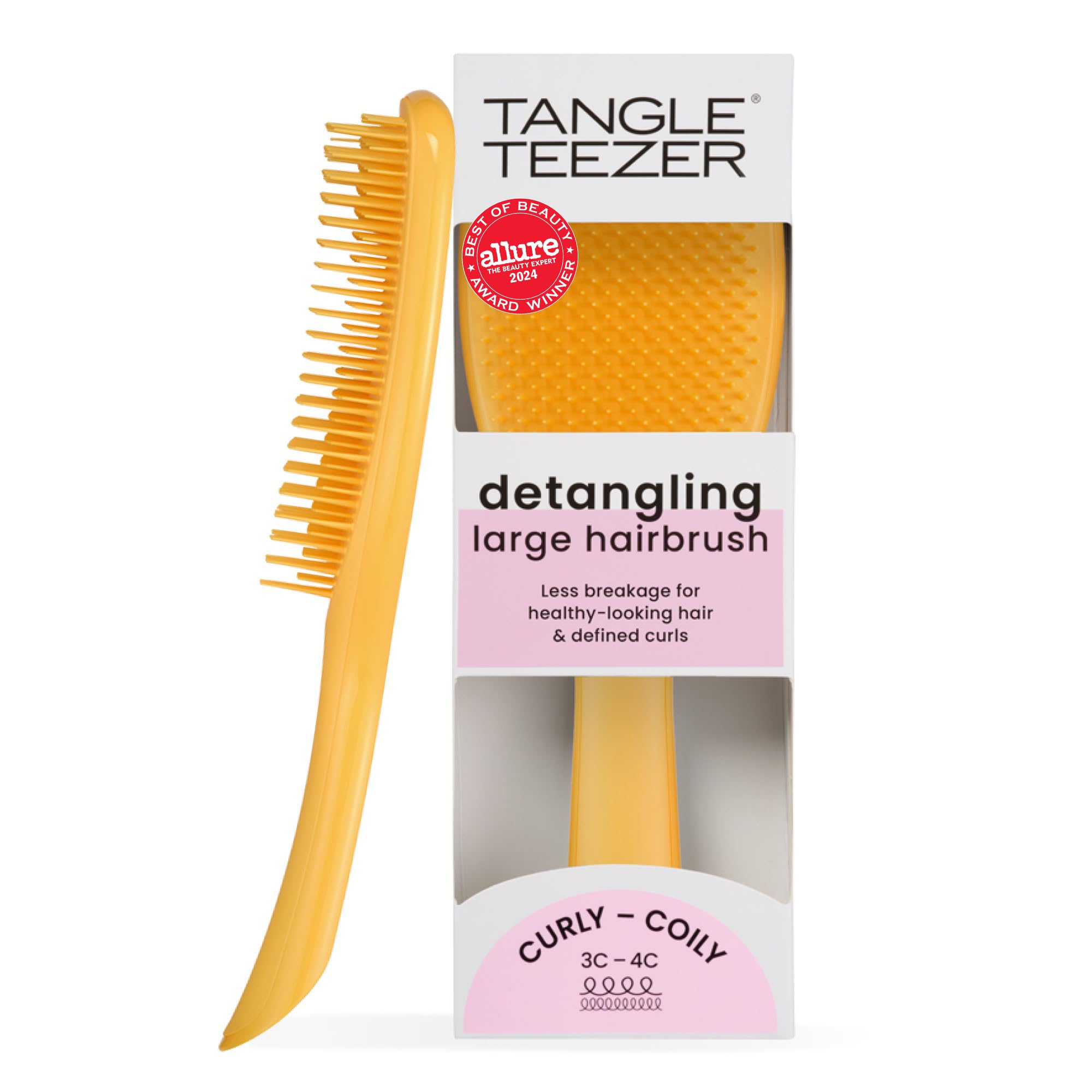 Tangle Teezer Large Naturally Curly Ultimate Detangler Hairbrush for 3C-4C Coils - Daffodil Yellow
