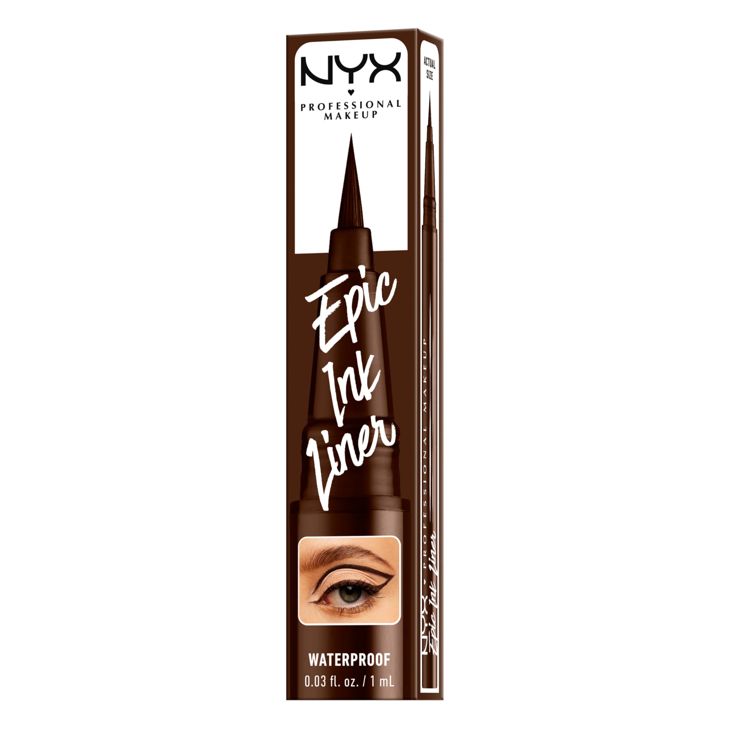 NYX Professional Makeup Epic Ink Waterproof Liquid Eyeliner Pen with Brush Tip 8