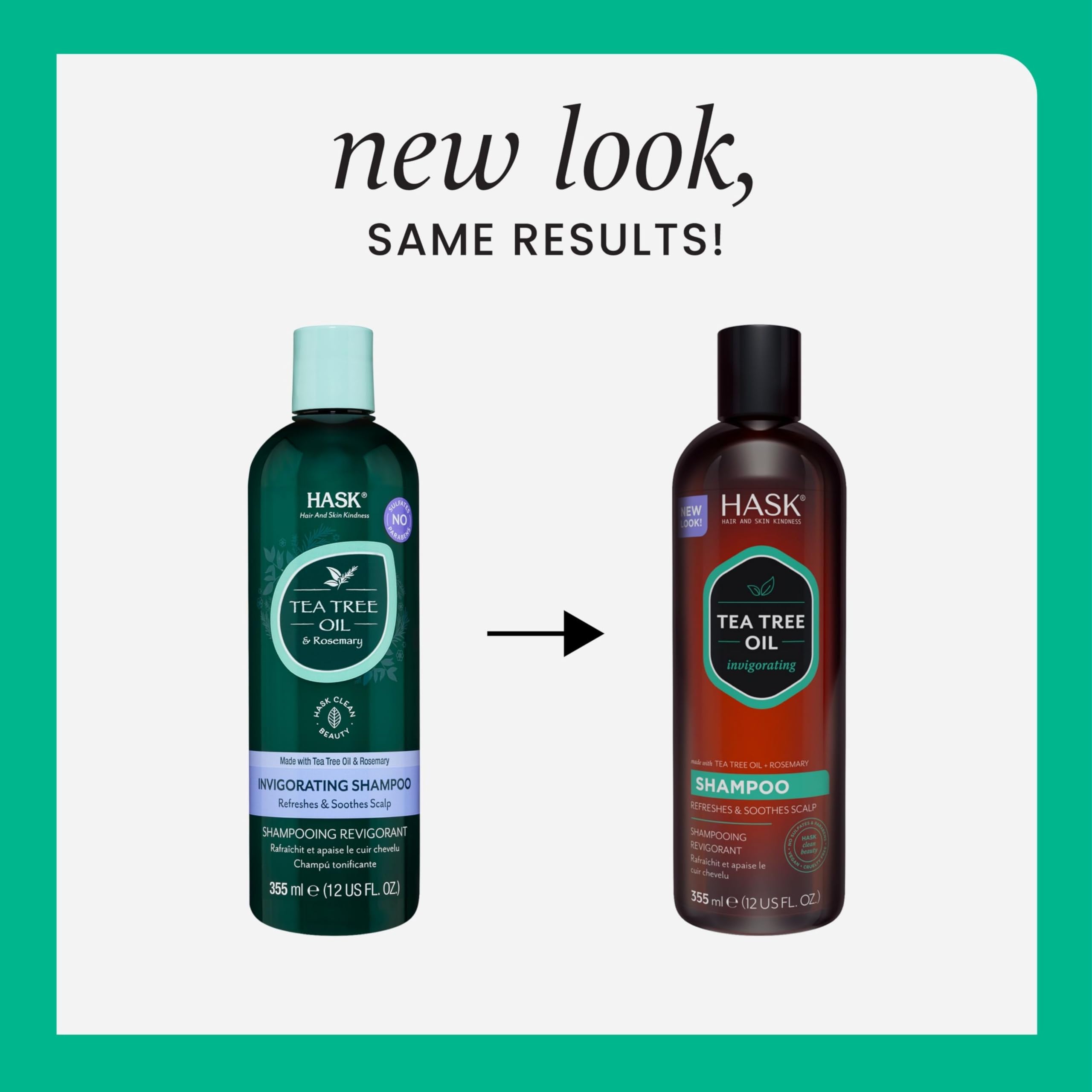 HASK Invigorating Tea Tree Oil Shampoo for All Hair Types, Thickening and Soothing 4