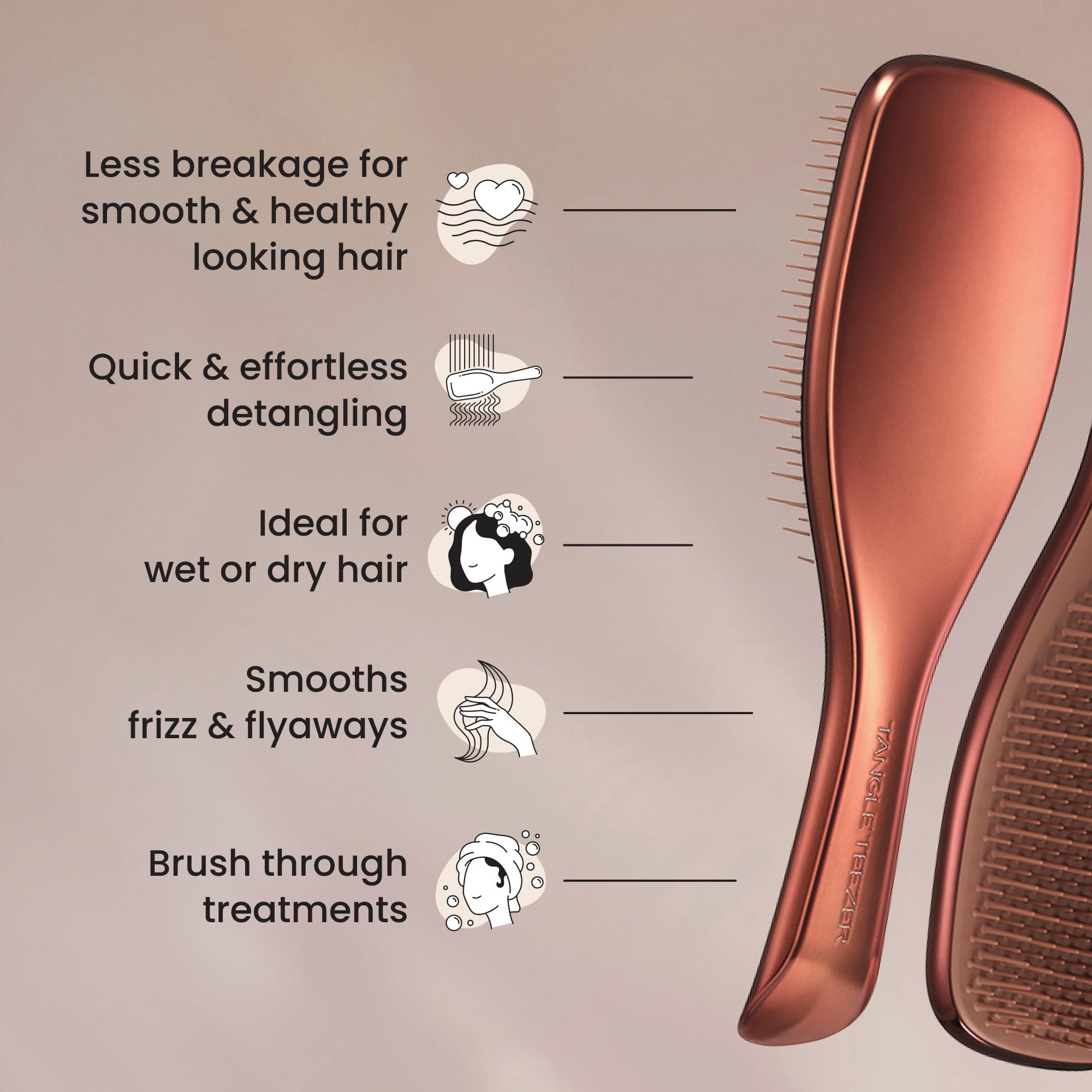 Tangle Teezer Ultimate Detangler Hairbrush - Chocolate Bronze Chrome Finish - Wet & Dry Detangling 4