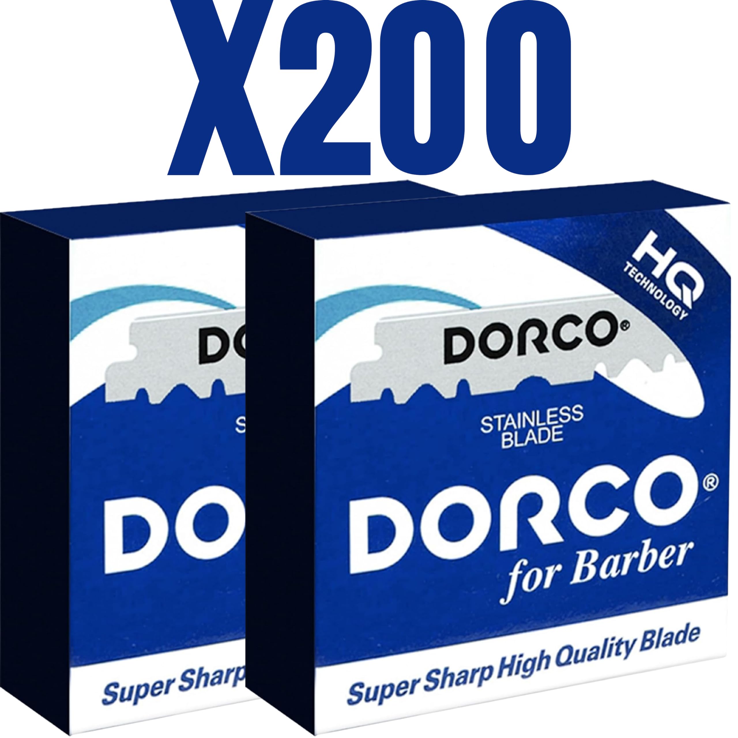 200 Count DORCO Single Edge Razor Blades - Ultra-Sharp, Long-Lasting Professional Quality