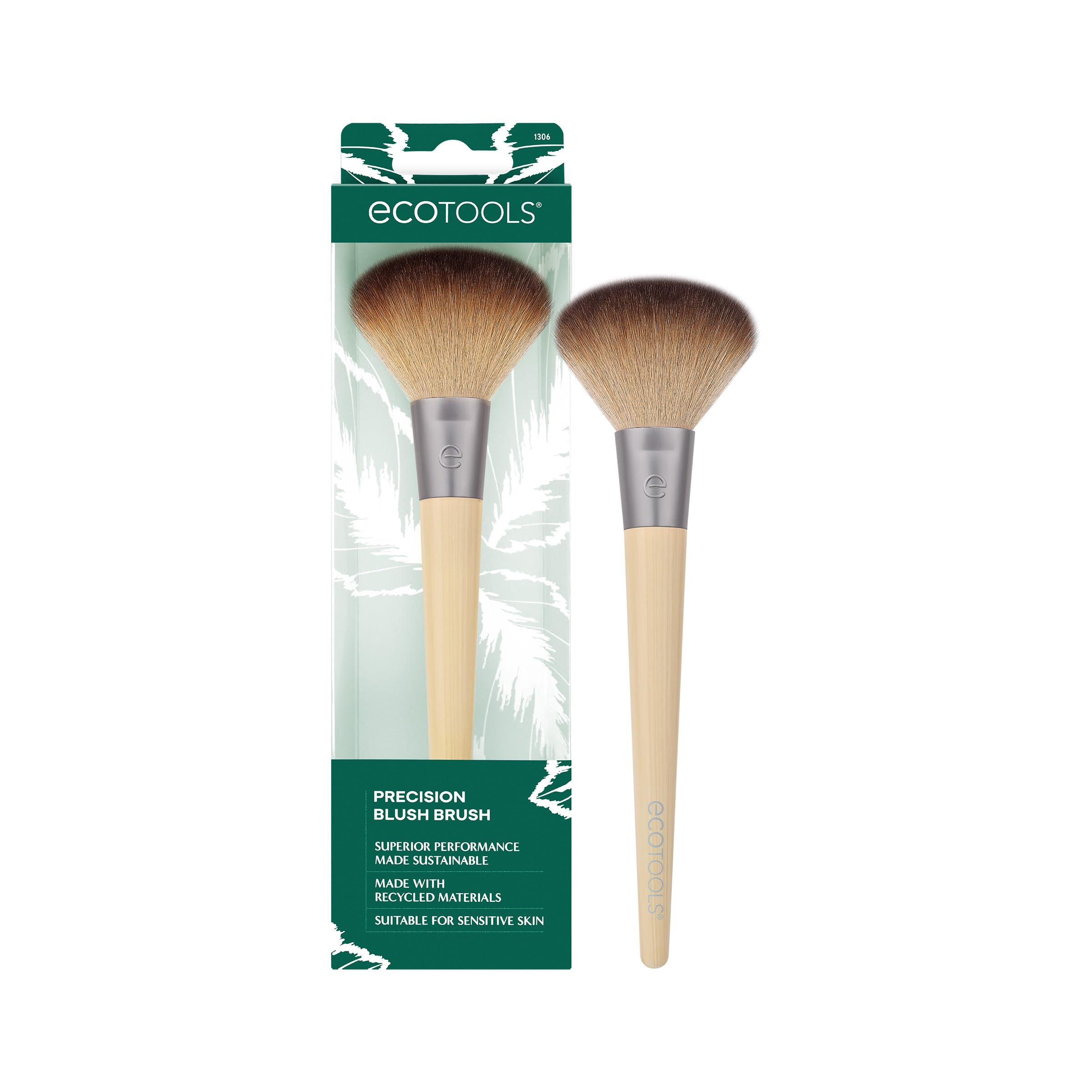 EcoTools Precision Blush Makeup Brush for Powder, Bronzer, Sculpted Cheek Application
