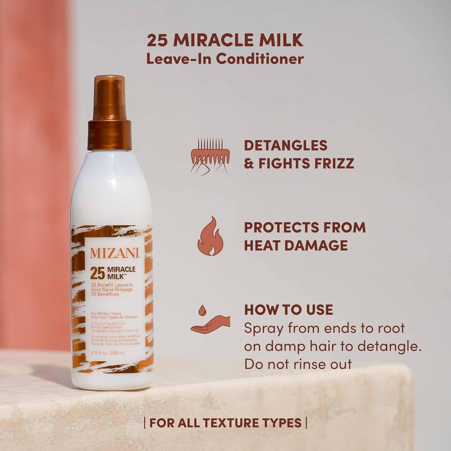 MIZANI Leave-In Conditioner for All Hair Types and Textures, Repairing Formula