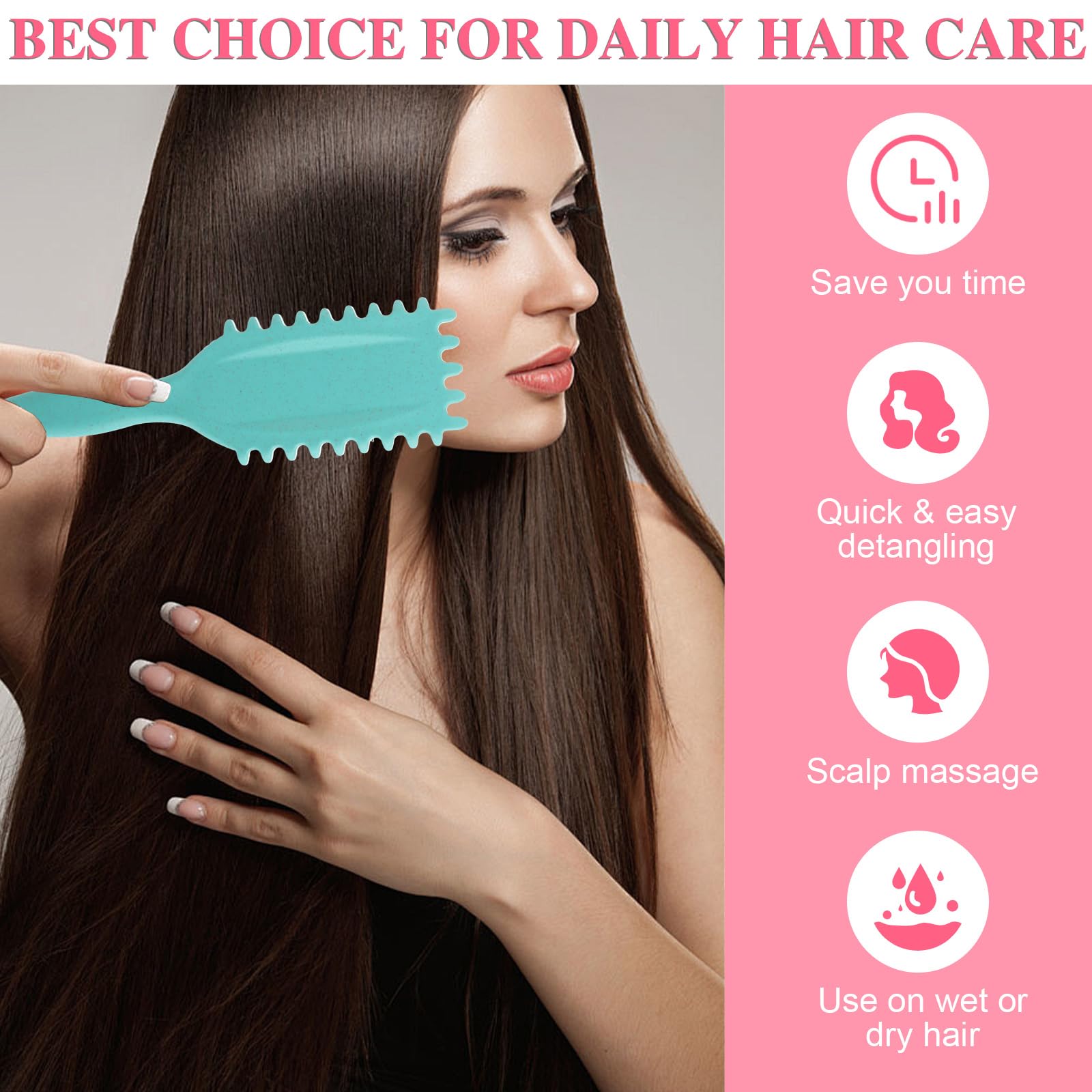 ASelected 2 PCS Curly Hair Brush Set for Curl Defining and Detangling 6