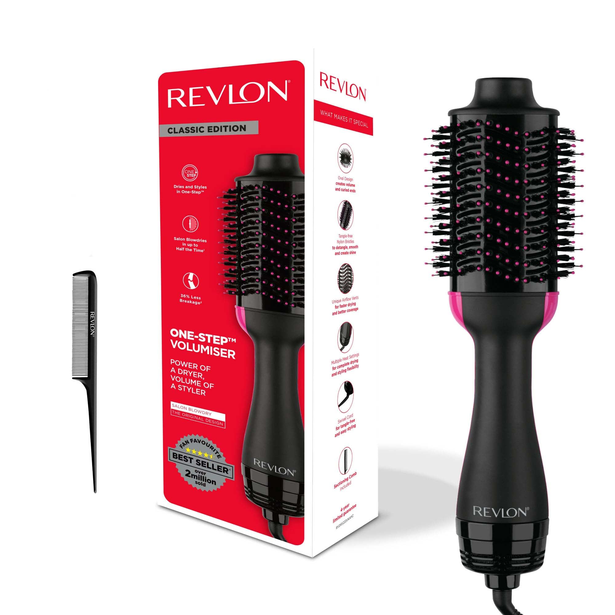 Revlon Salon One-Step Hair Dryer & Volumiser with Sectioning Comb