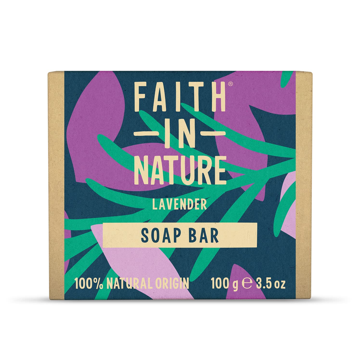 FAITH IN NATURE Natural Lavender Hand Soap Bar, Relaxing, Vegan, Cruelty-Free, 100g