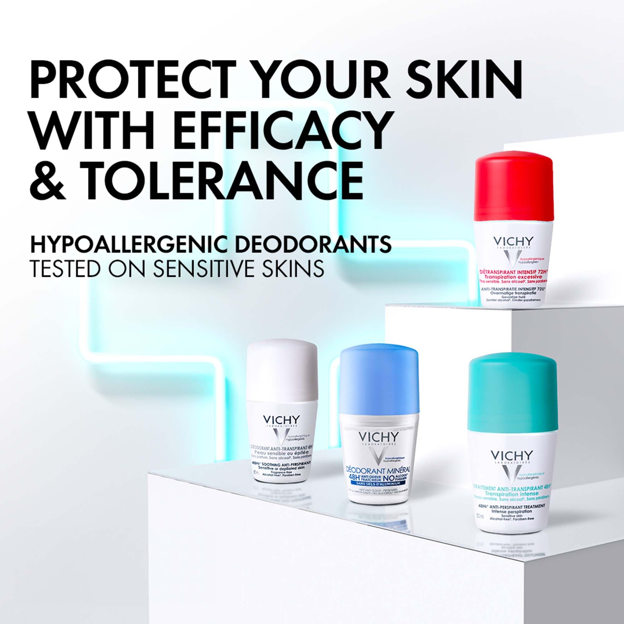 VICHY 48H 'No Trace' Roll-On Anti-Perspirant for Sensitive Skin 50ml 6
