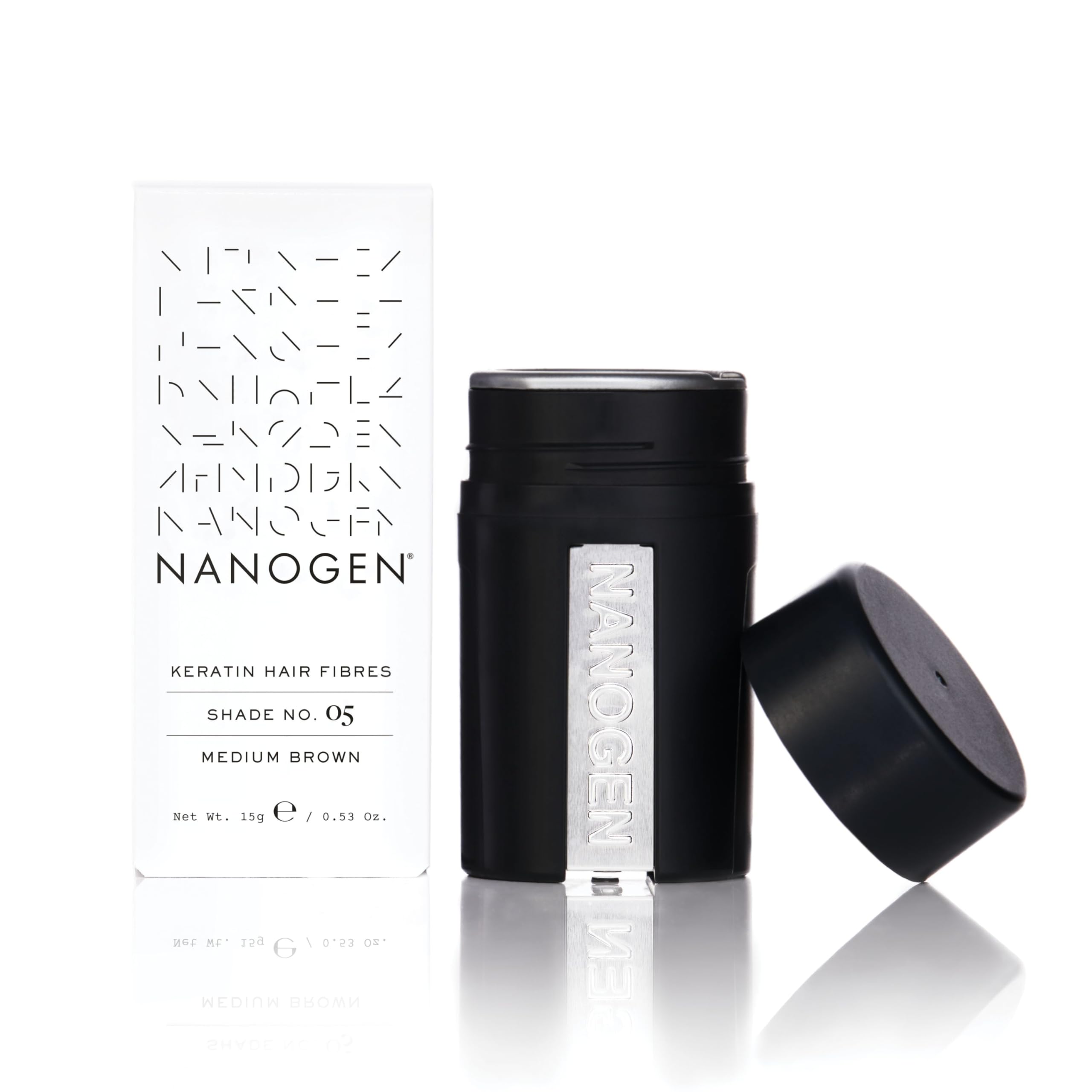 Nanogen Keratin Hair Fibres for Thinning Hair, 15g, Medium Brown