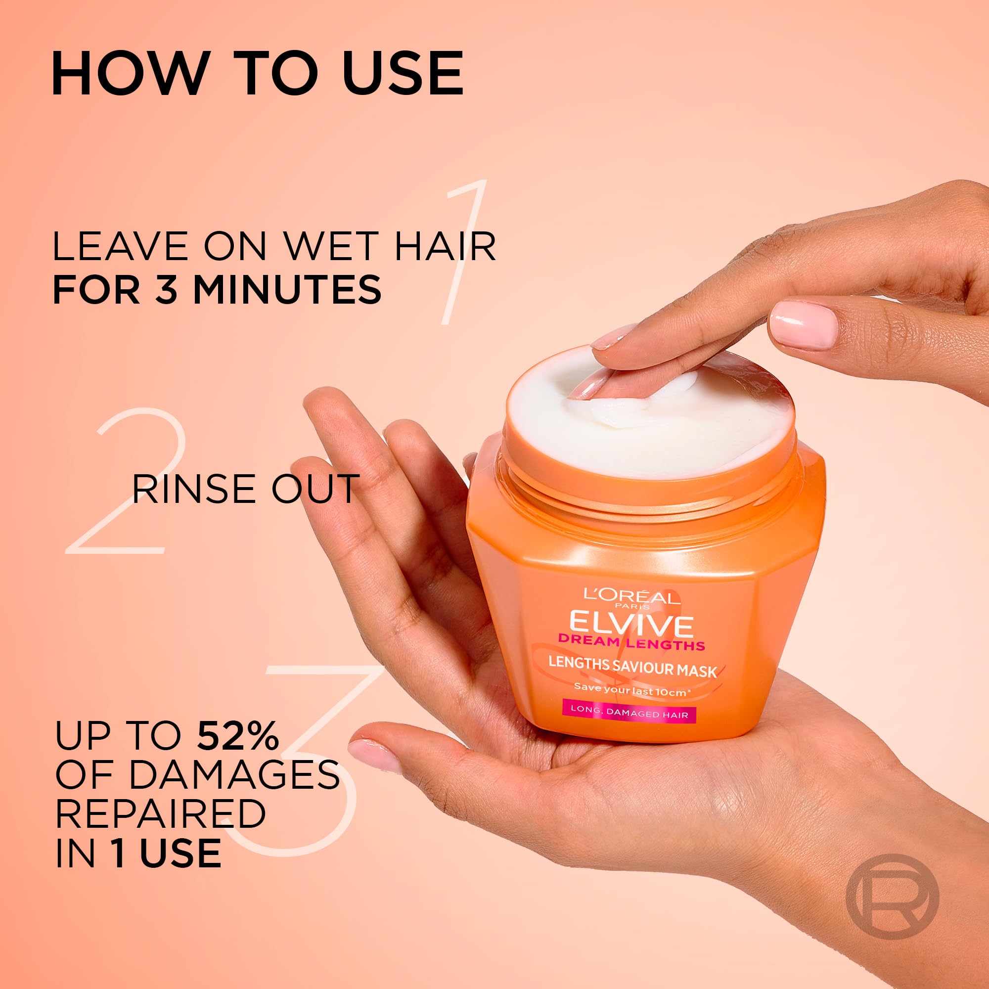 L'Oréal Paris Elvive Dream Lengths Hair Mask with 15% Restoring Castor Oil, 300ml 5