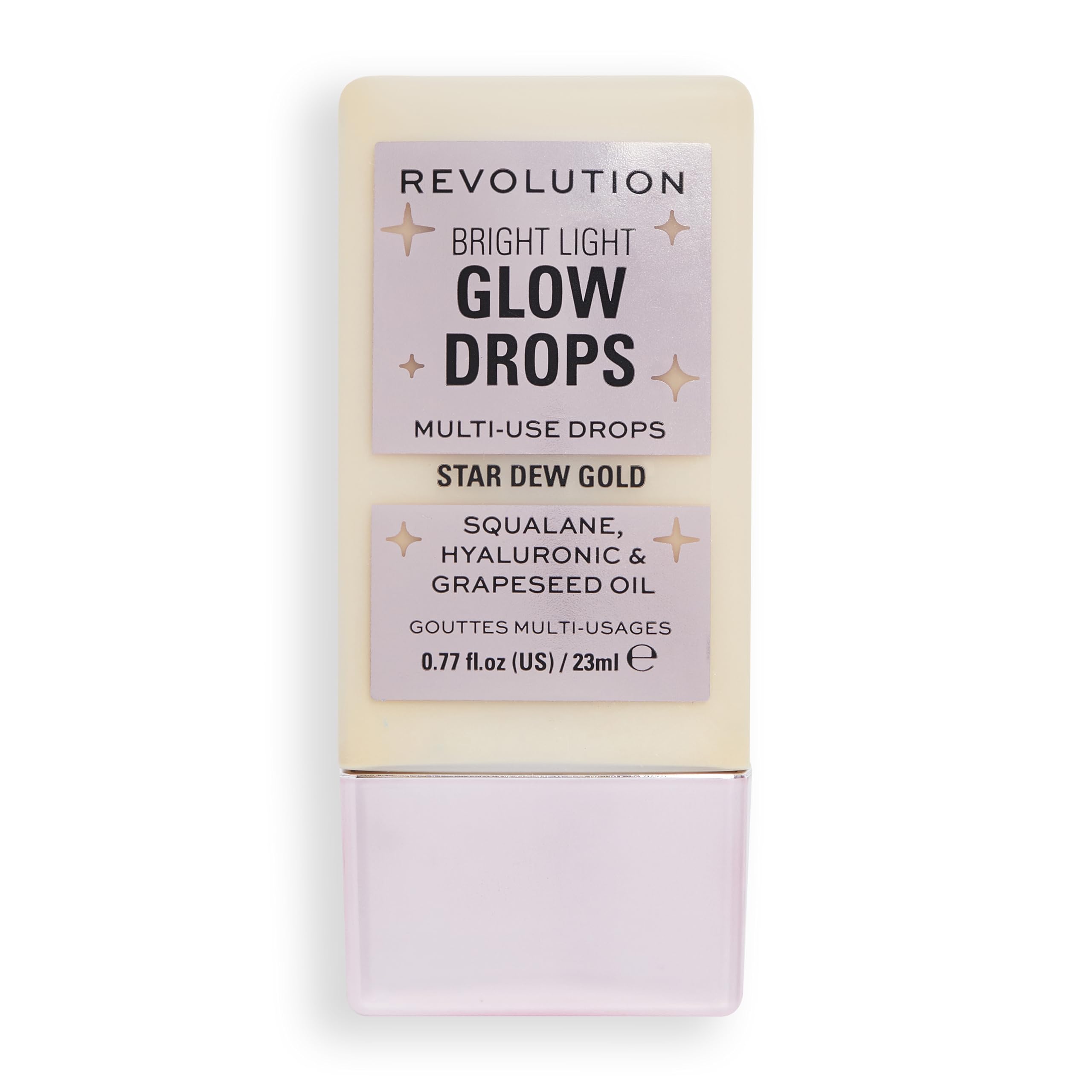 Makeup Revolution Bright Light Glow Highlighter Drops in Golden Star Dew, Illuminating Finish, 23ml
