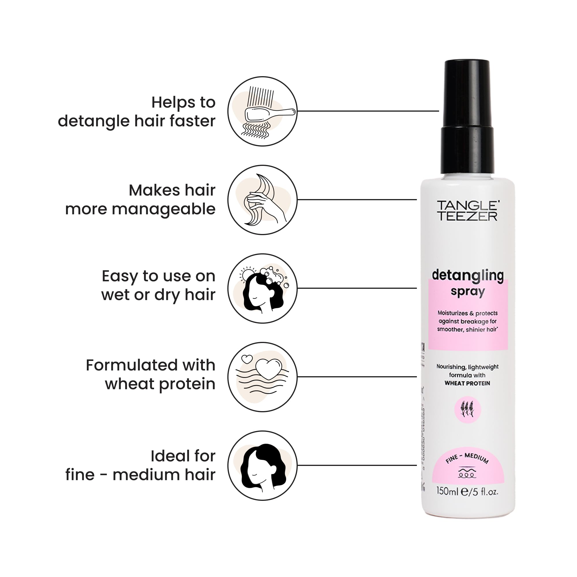 Tangle Teezer Detangling Spray for Fine & Medium Hair: Moisturises, Nourishes, Vegan 4