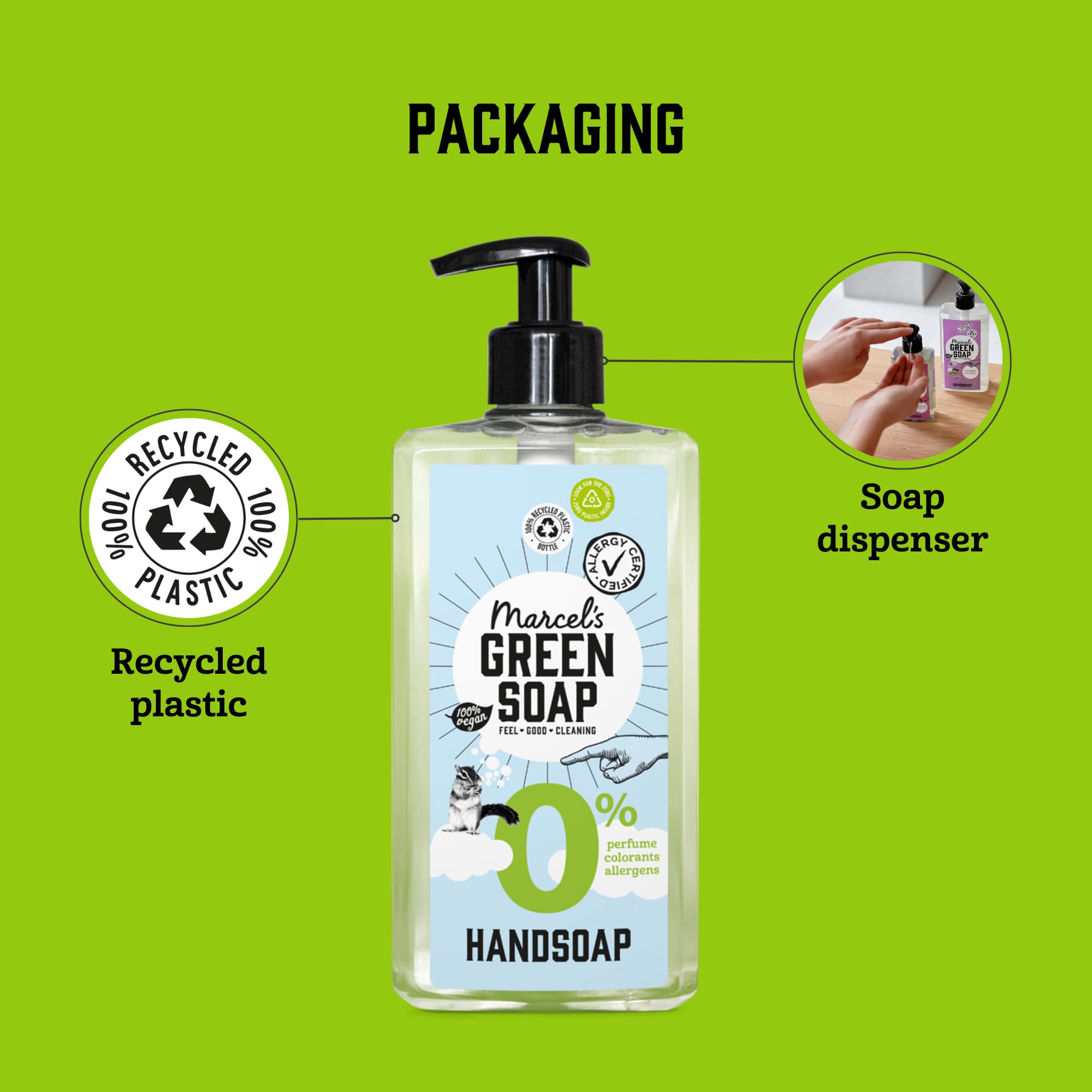 Marcel's Green Soap Hand Soap 0% Allergy-Certified Refillable Dispenser 7