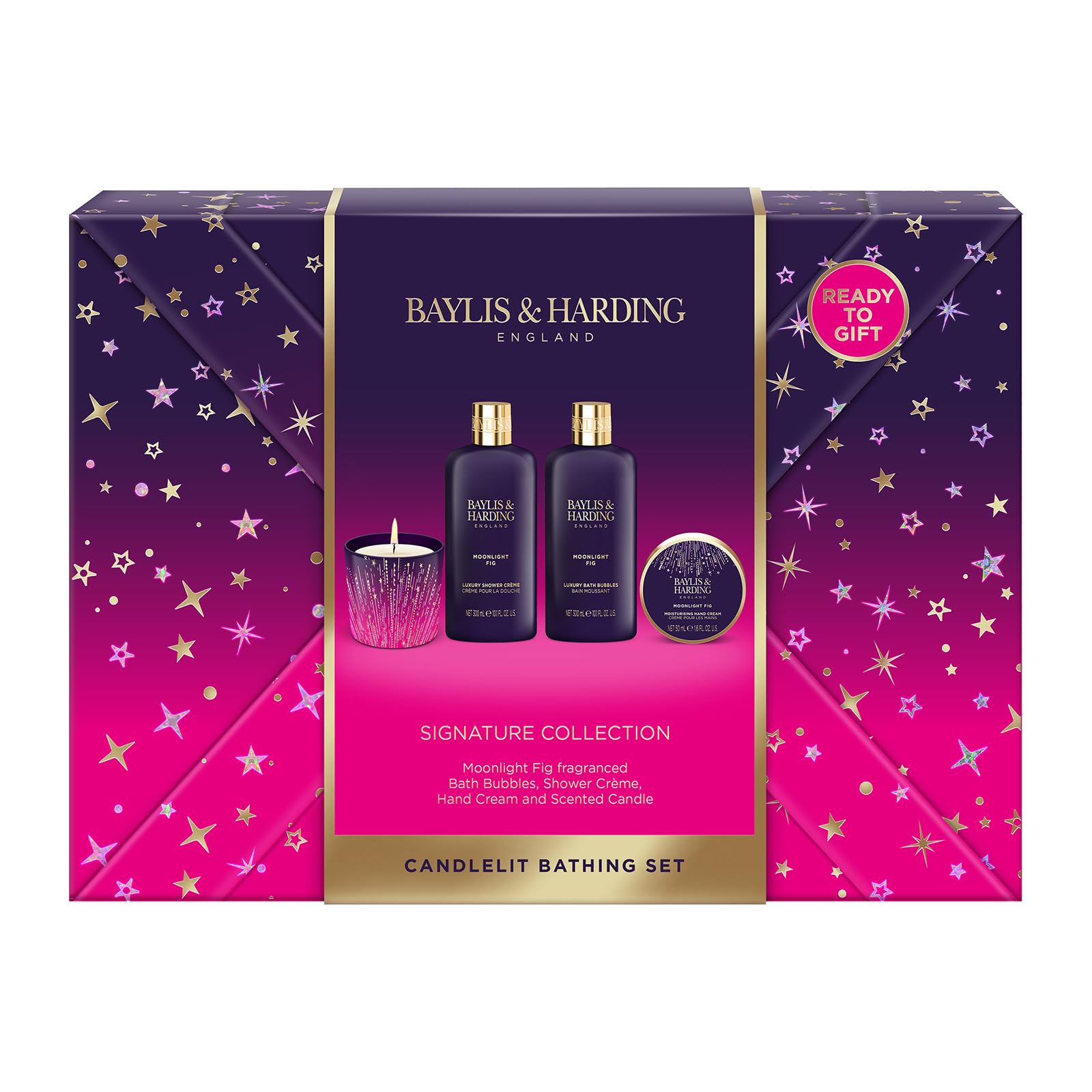 Baylis & Harding Moonlight Fig Candlelit Bathing Gift Set - Vegan Friendly