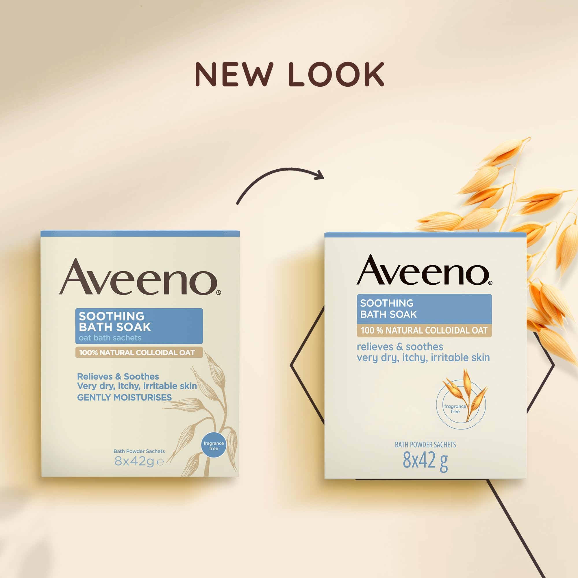 Aveeno Beruhigendes Badesalz mit 100 % natürlichem kolloidalem Hafer, geeignet für empfindliche Haut, lindert und beruhigt sehr trockene, juckende und gereizte Haut, 8 x 42 g Pulverbeutel 5