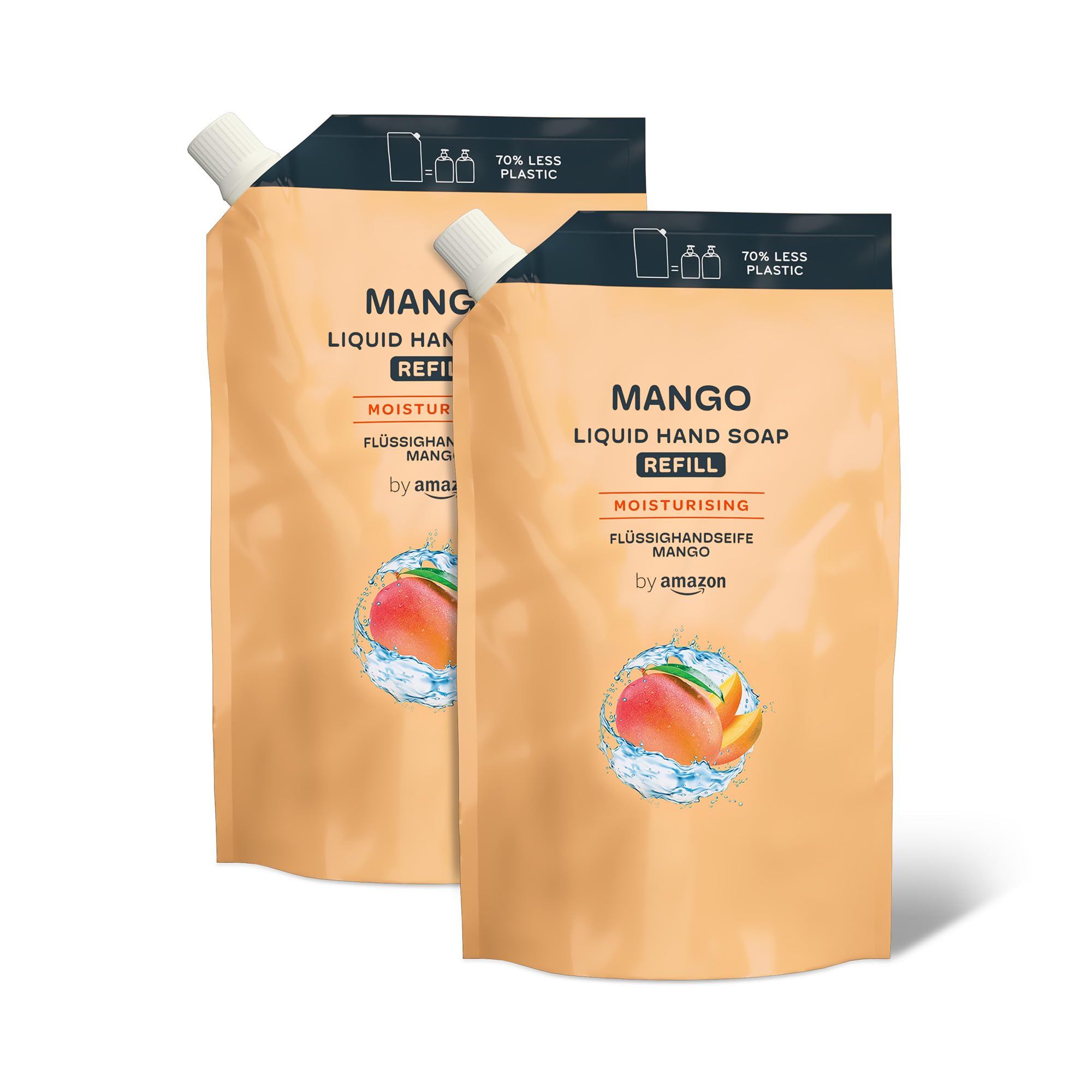 by Amazon Mango Hand Soap Refill - 2 x 1000ml Gentle Cleansing and Moisturizing Formula