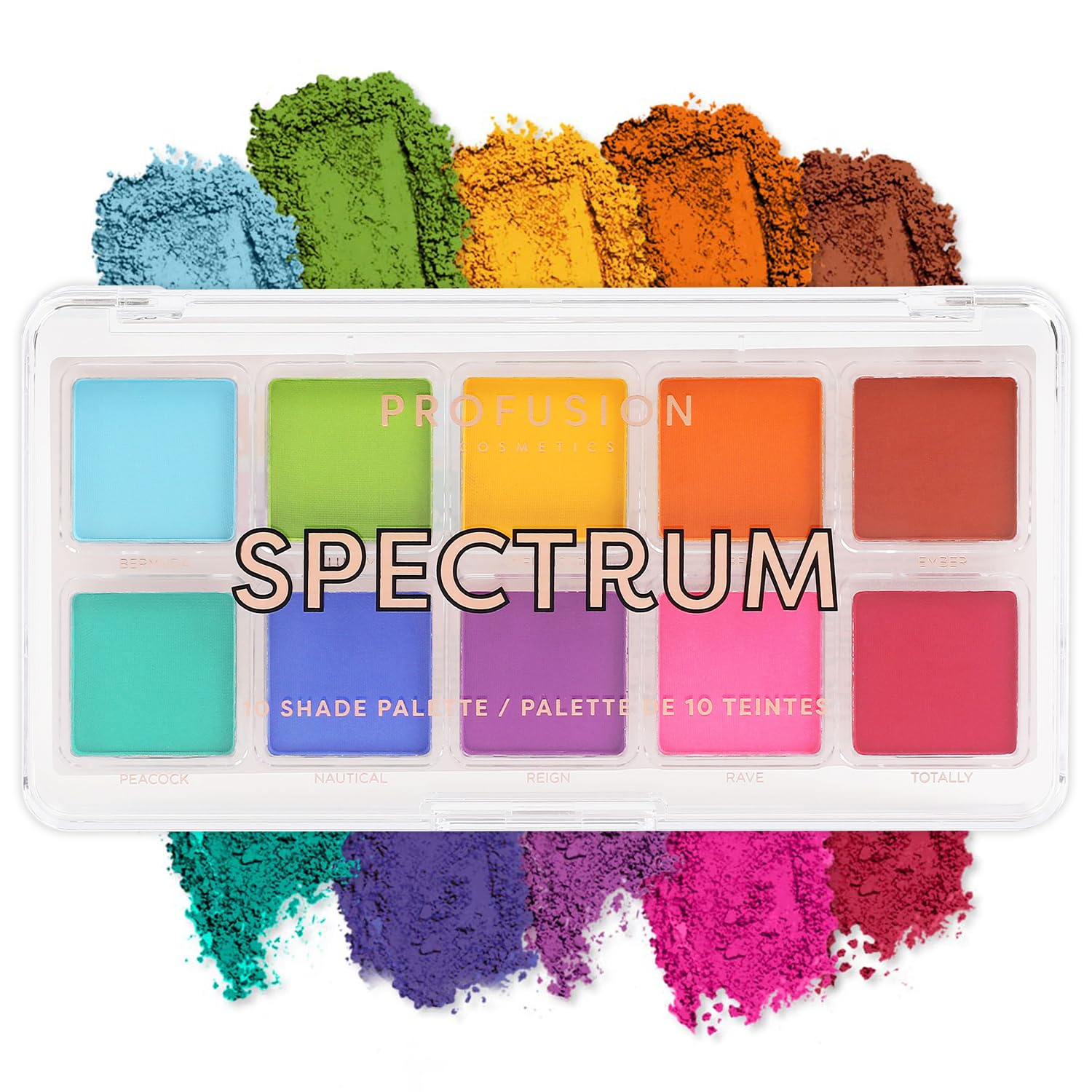 Profusion Cosmetics Spectrum 10 Shade Eyeshadow Palette - Richly Saturated Mattes