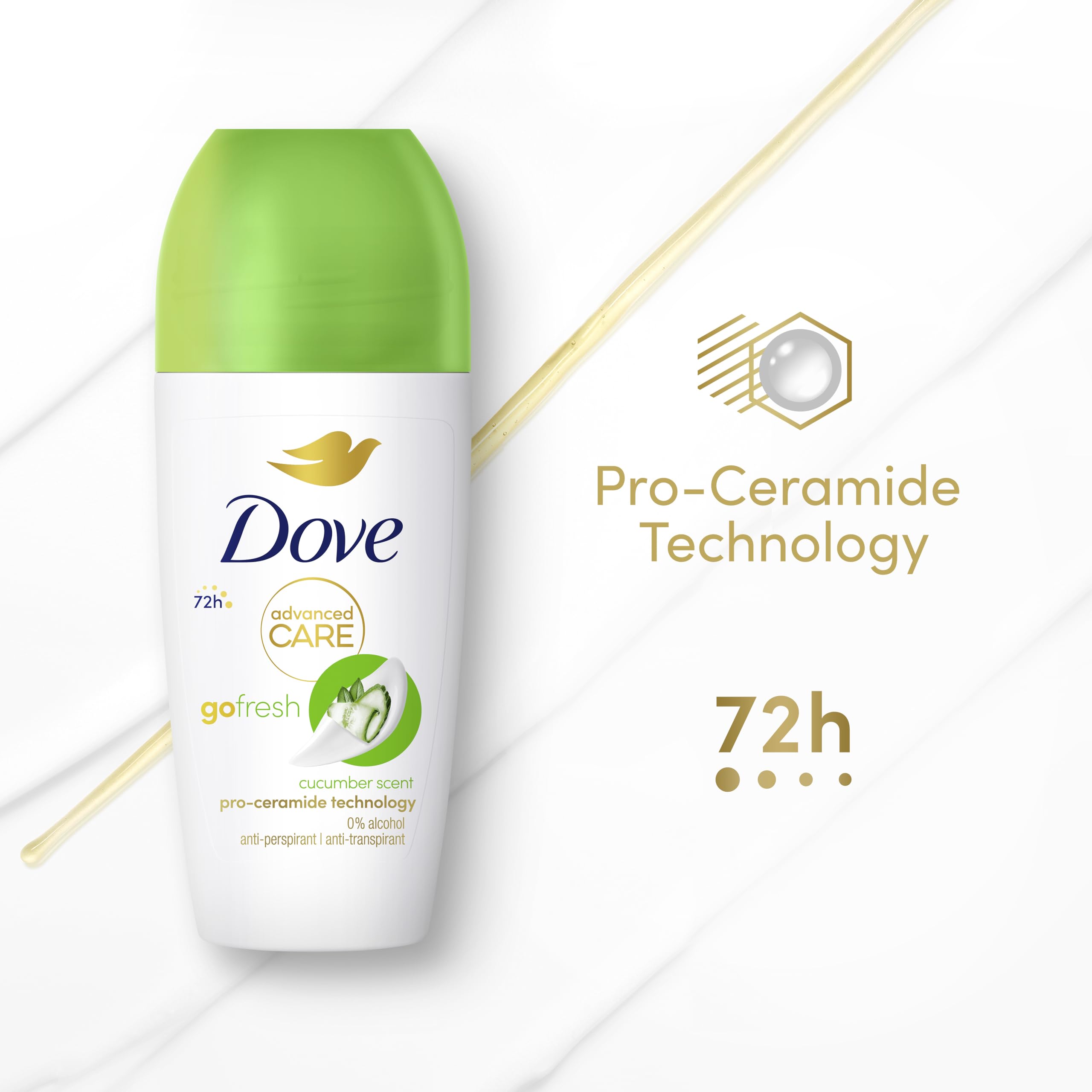 Dove Advanced Care Go Fresh Cucumber Scent Anti-Perspirant Deodorant Roll On 5