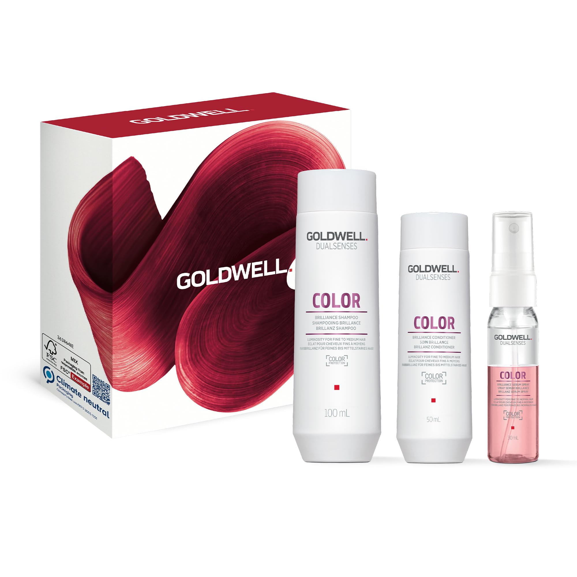 Goldwell Dualsenses Color Brillance Mini Set with Shampoo, Conditioner, Serum Spray & Treatment