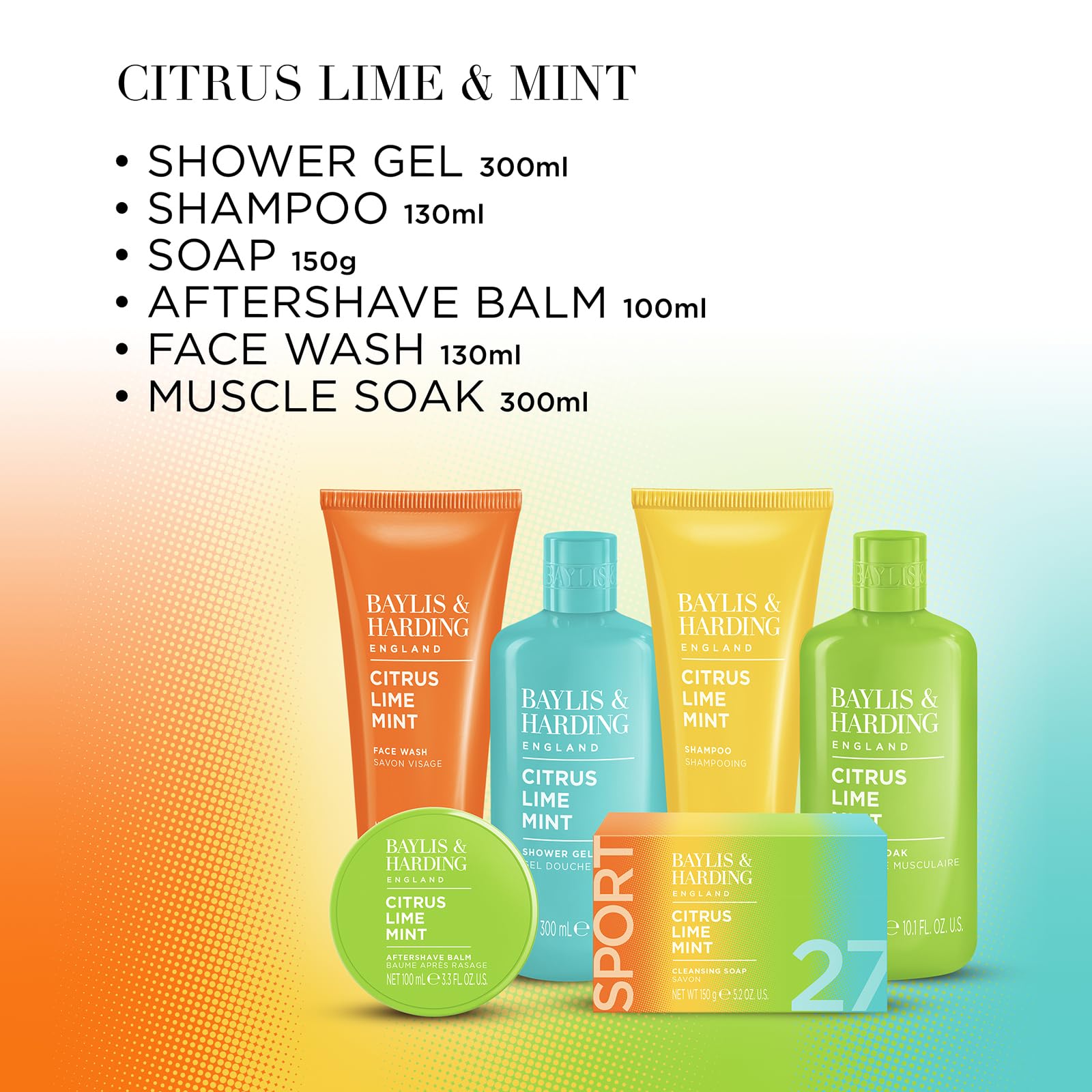 Baylis & Harding Men's Citrus, Lime & Mint Invigorating Shower & Prep Gift Set 3