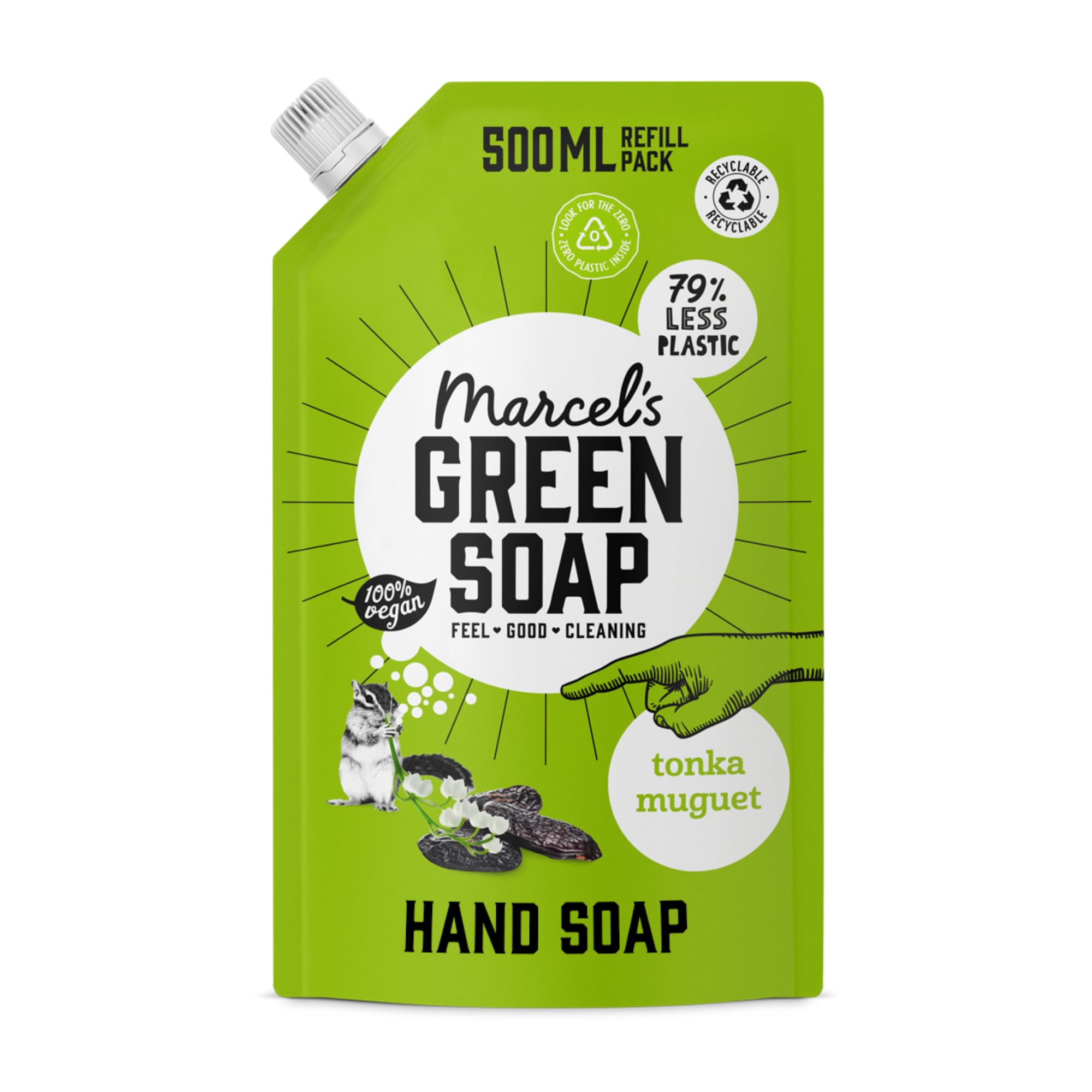 Marcel's Green Soap Hand Soap Refill Tonka & Muguet - 500ml Sustainable Pouch