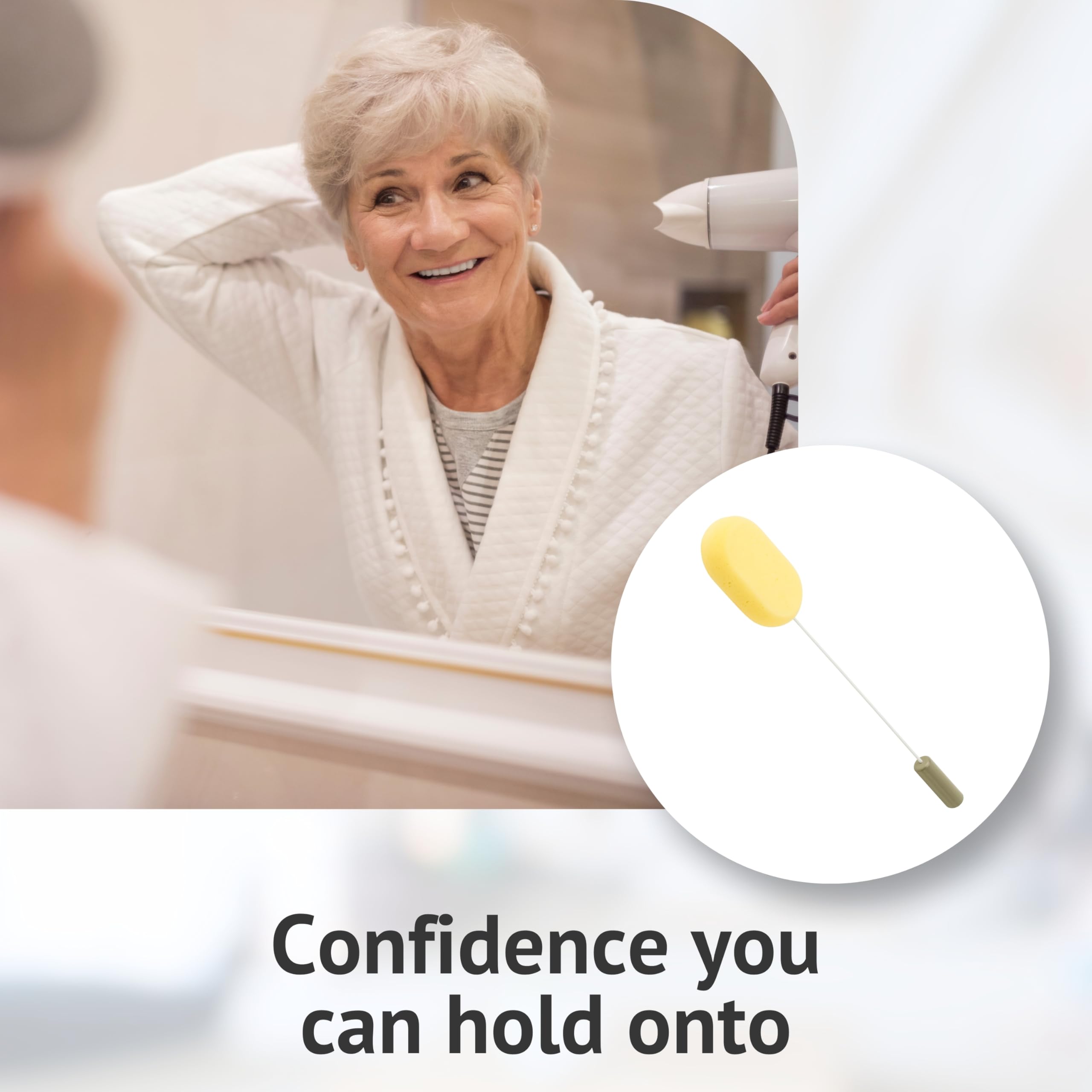 Homecraft Long Handled Bendable Shower Sponge with Flexible Handle for Mobility Assistance 6