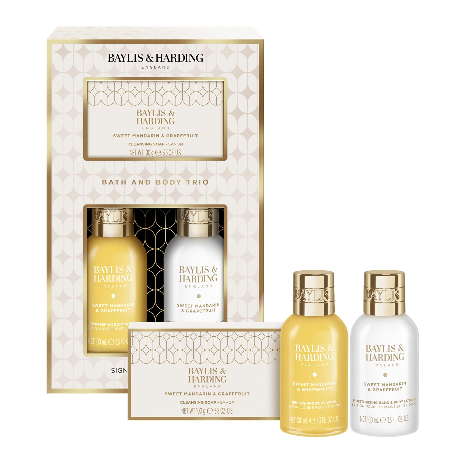 Baylis &amp; Harding Verwöhn-Körperpflege-Trio mit süßer Mandarine und Grapefruit (1 Stück) – Vegan