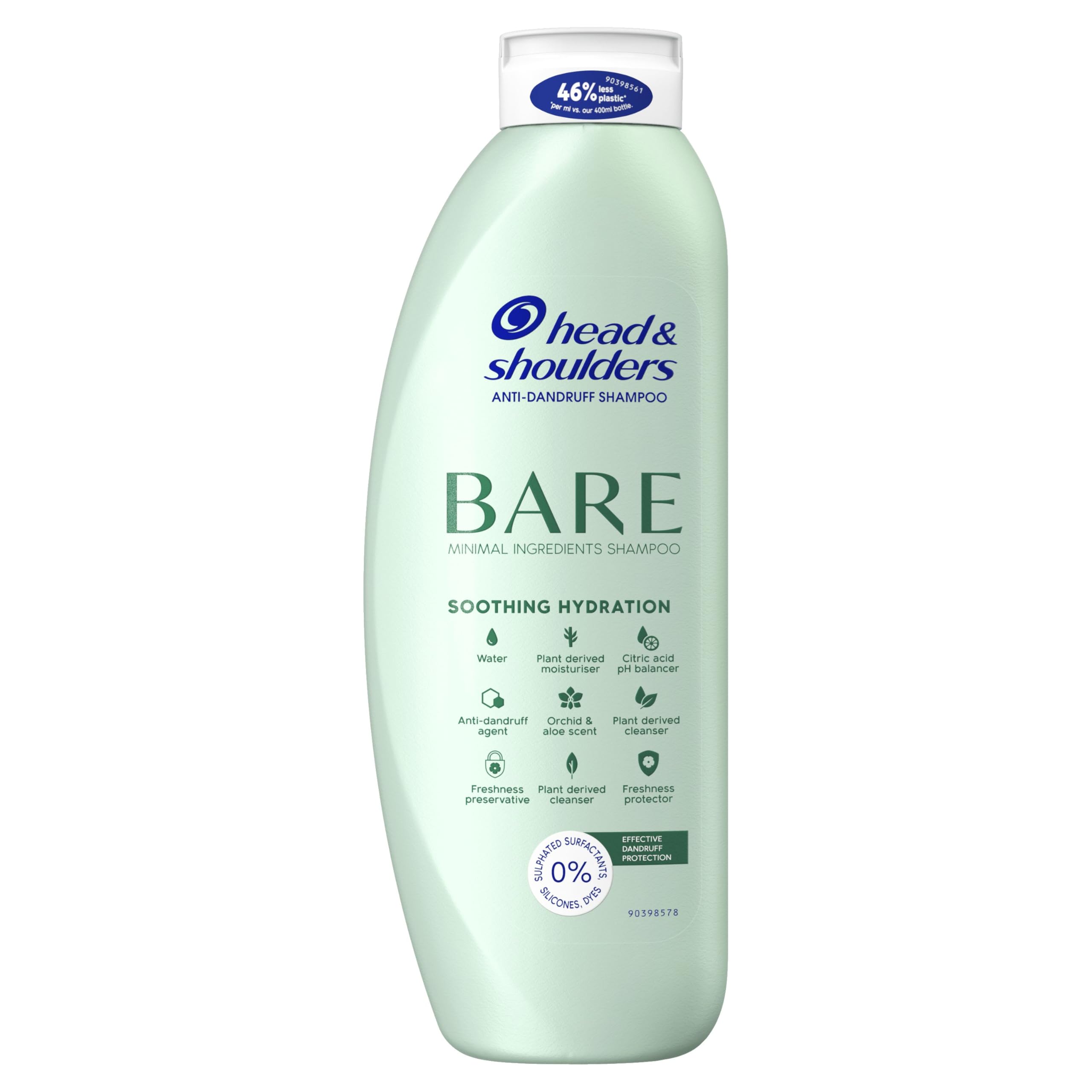 Head &amp; Shoulders Bare Beruhigendes Feuchtigkeits-Anti-Schuppen-Shampoo. Minimale Einwirkzeit. 1