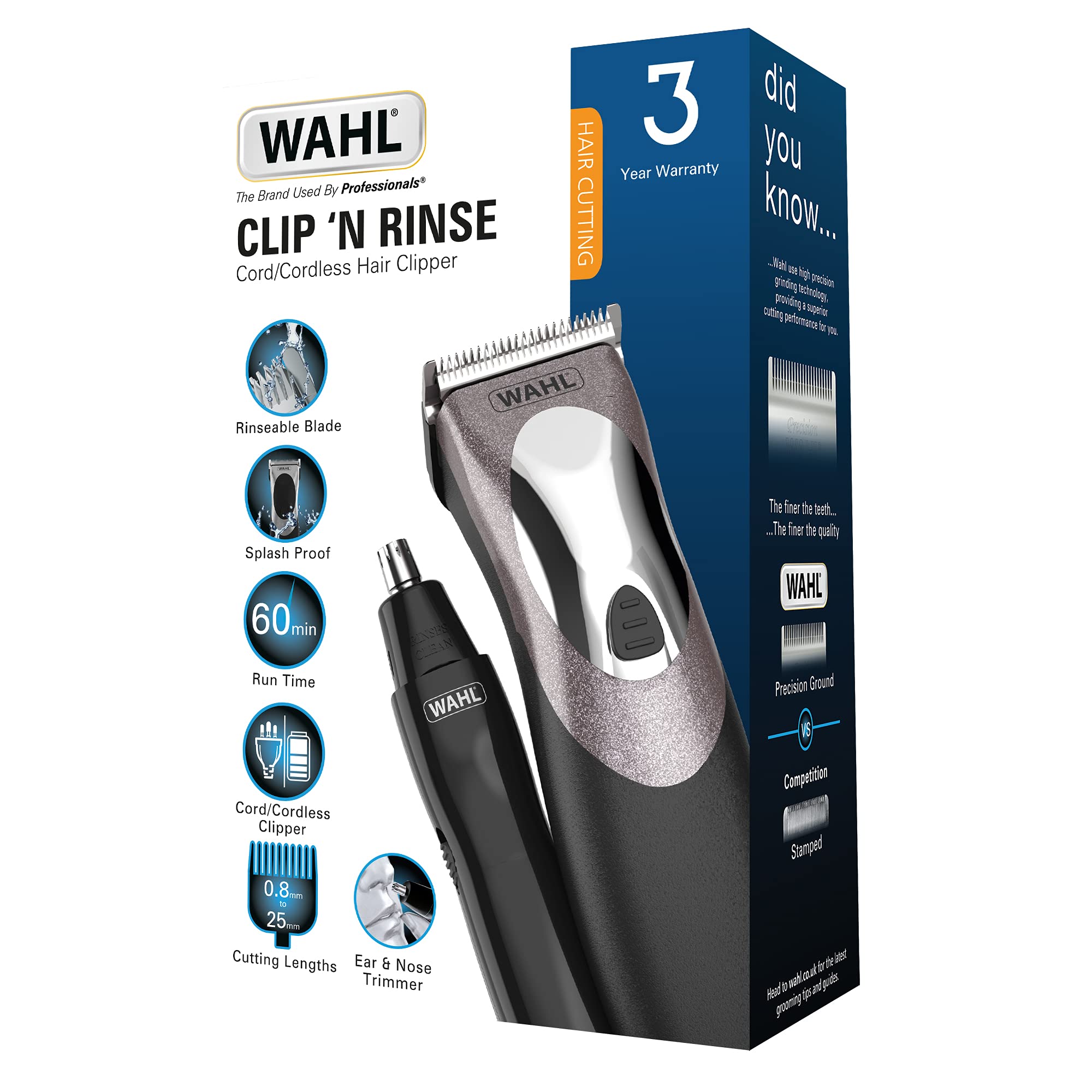 Wahl Clip N Rinse Cordless/Corded Hair Clipper and Personal Trimmer Kit 6