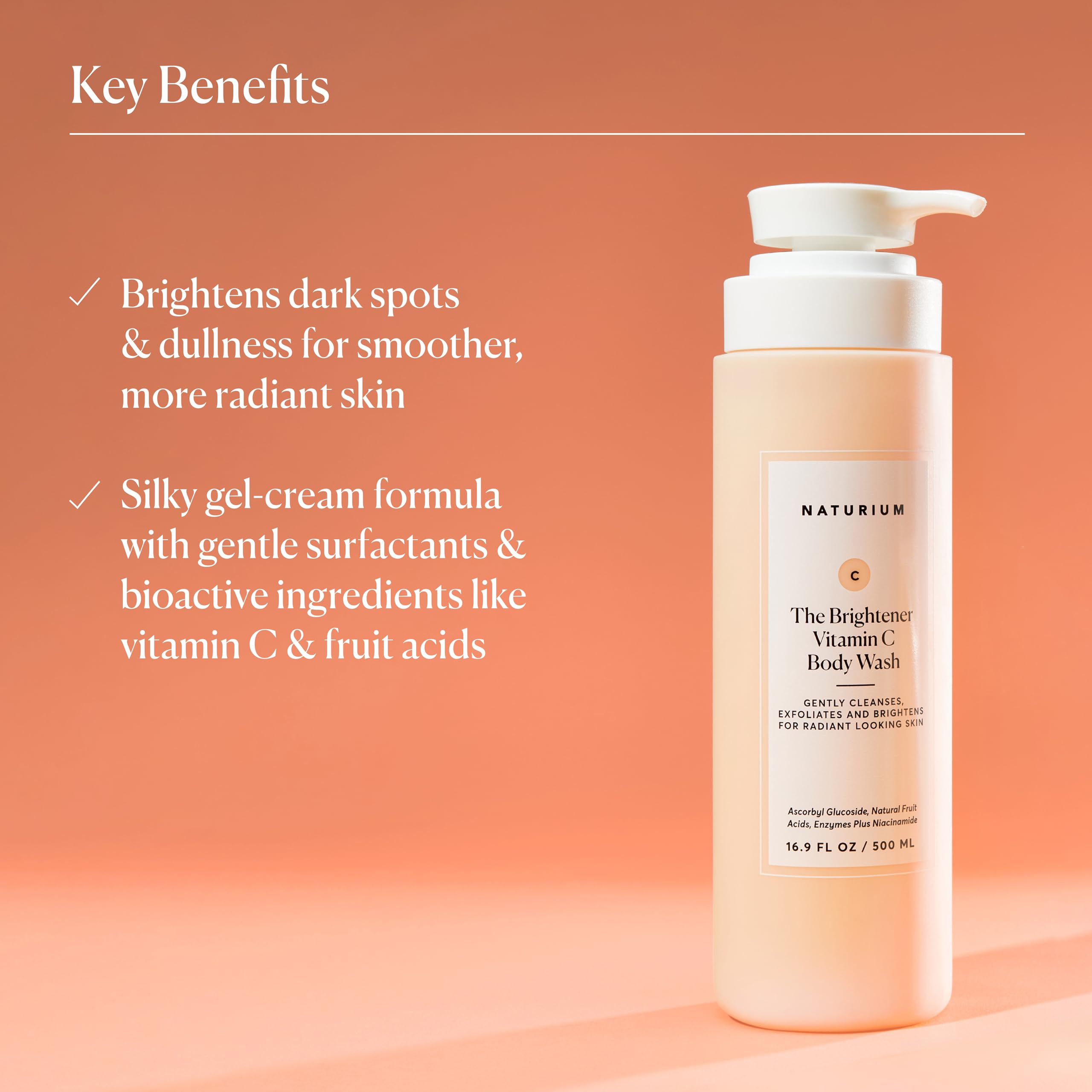 Naturium The Brightener Vitamin C Body Wash Gentle Cleanser | 16.9 FL OZ / 500 ML 6