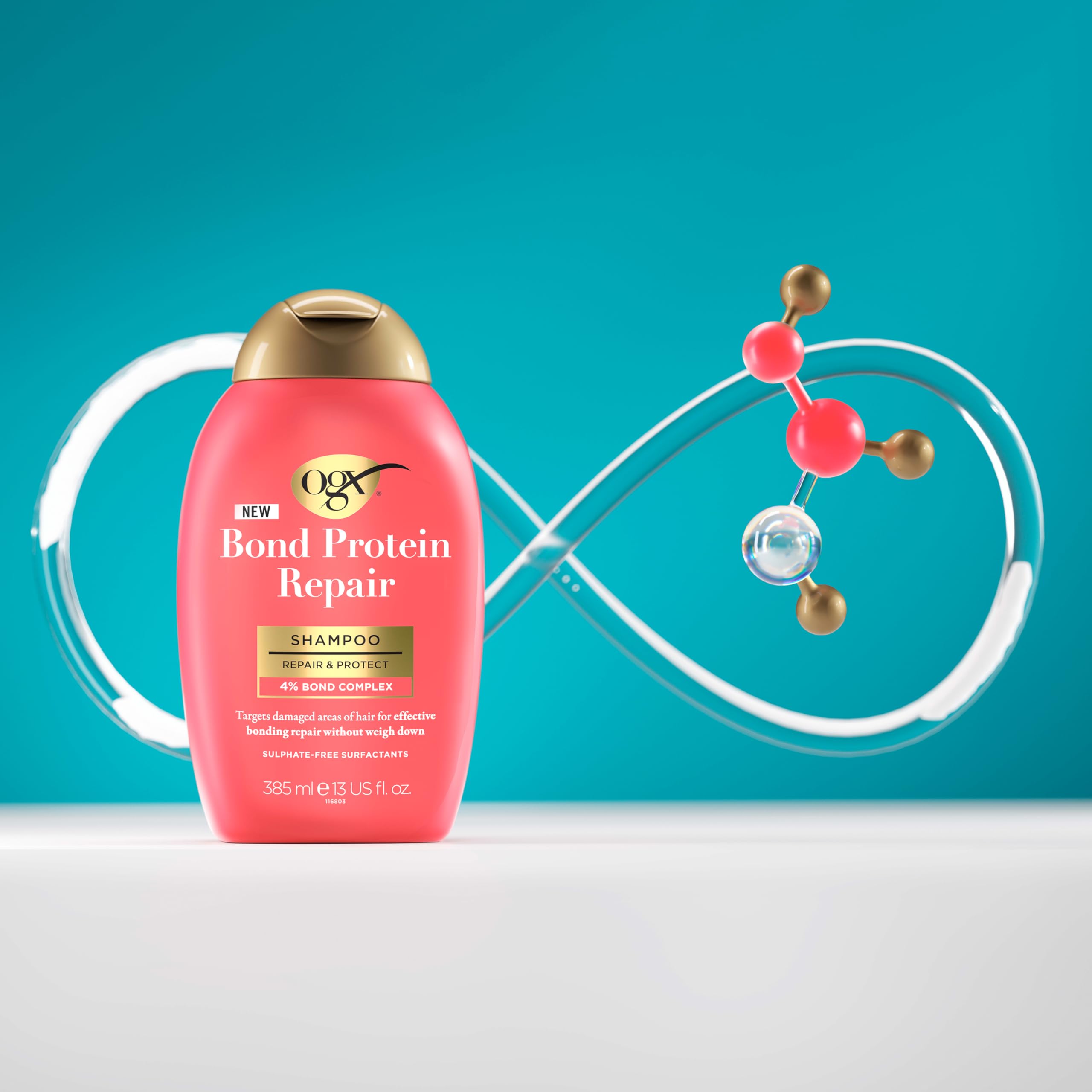 OGX Bond Protein Repair Shampoo with 4% Bond Complex for Damaged Hair, 385ml 6