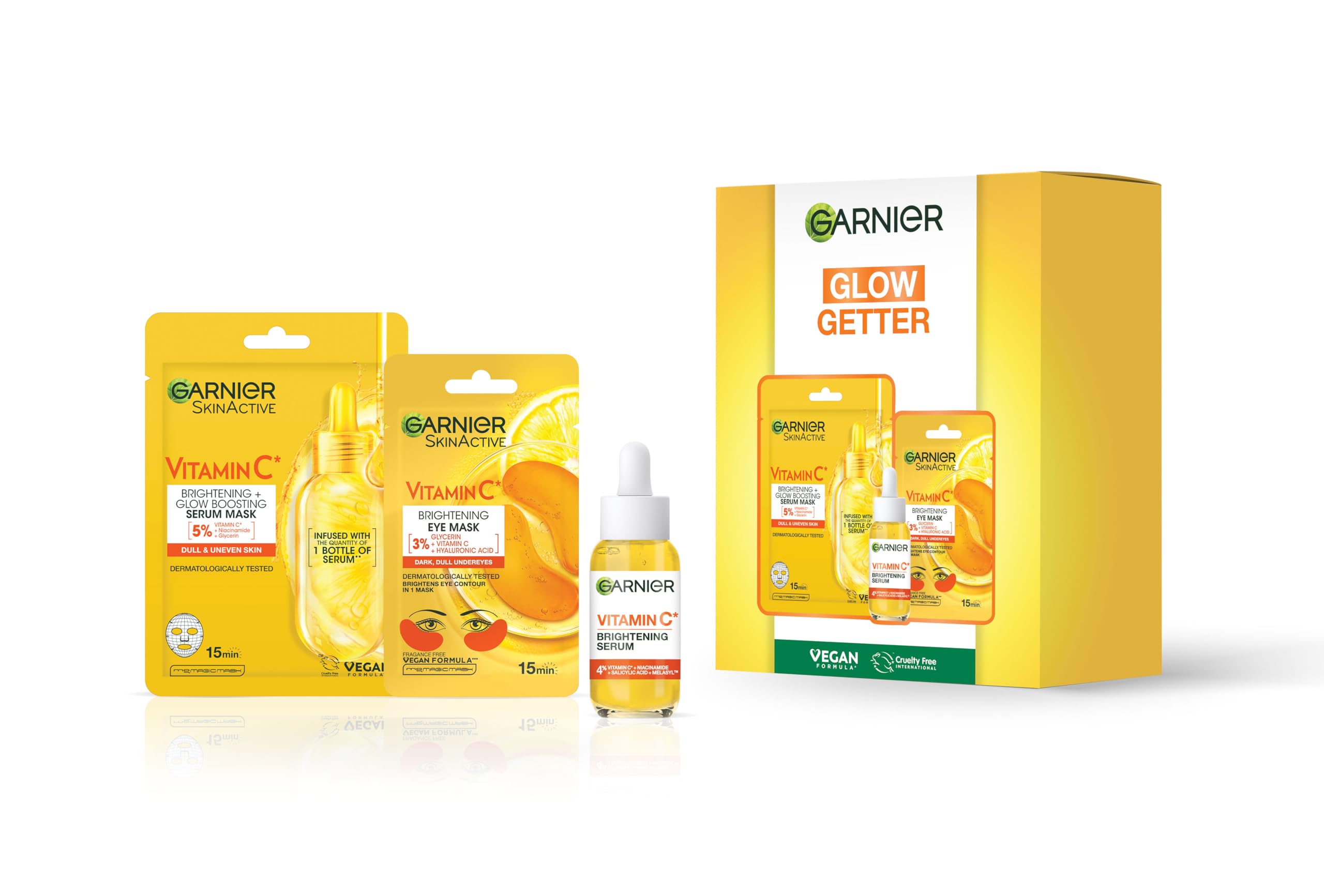 Garnier Vitamin C Glow Getter Giftset: Brightens Skin, Reduces Dark Spots
