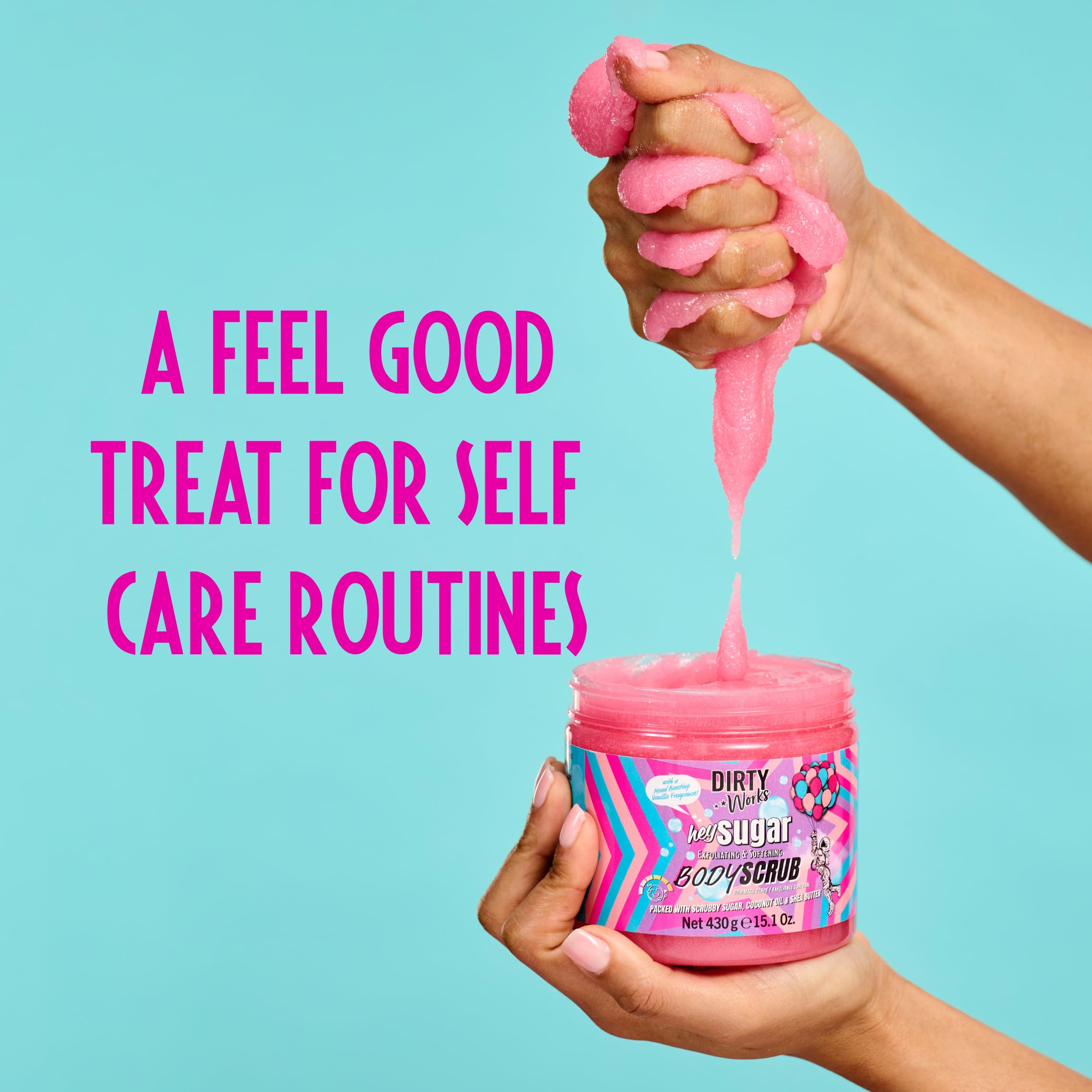 Dirty Works Hey Sugar Body Scrub 430g – Luxurious Coconut Oil & Shea Butter Exfoliation 3