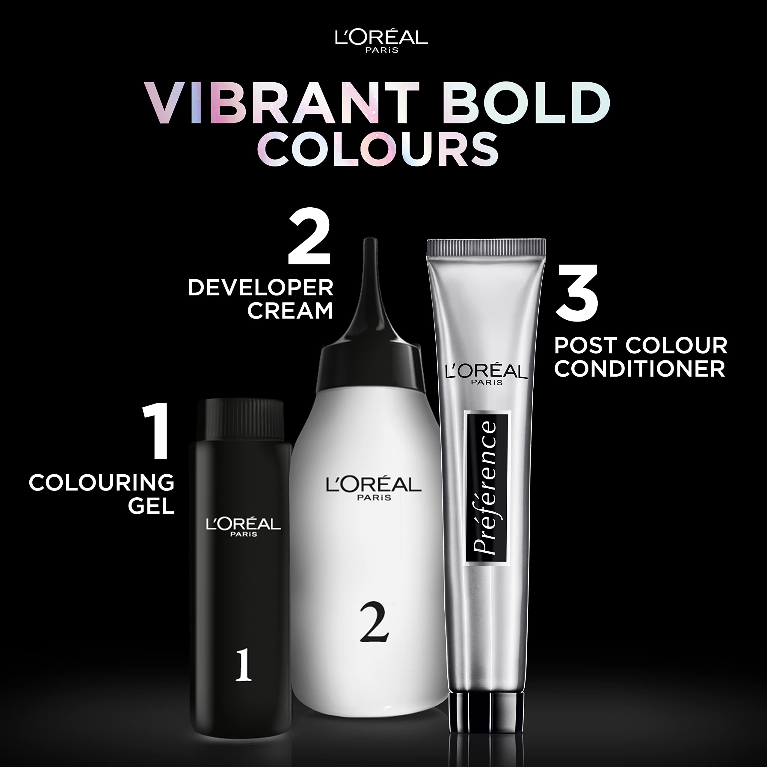 L'Oréal Paris Preference Vivids Permanent Hair Colour - Deep Black 2.01 4