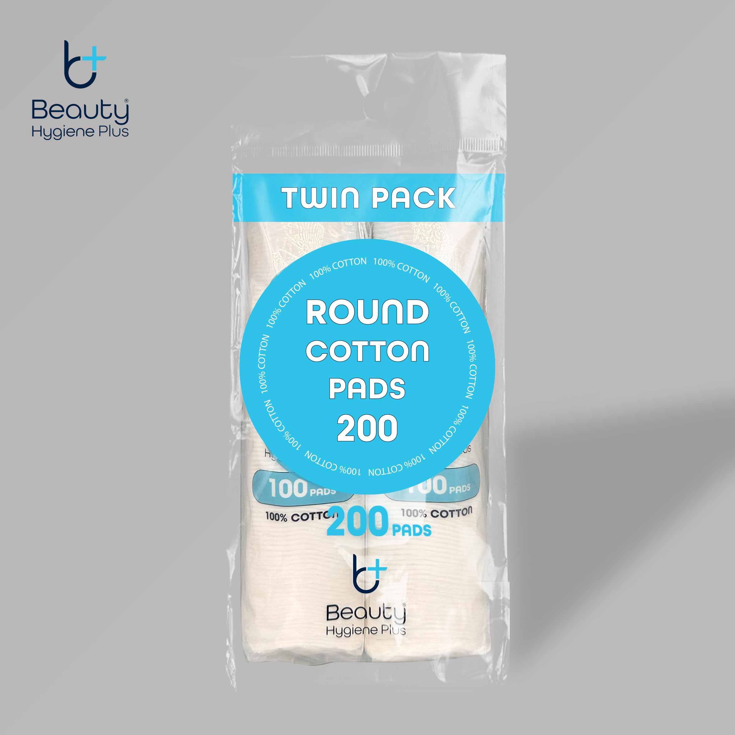 Beauty Hygiene Plus Ultra-Soft Round Cotton Pads Twin Pack - 200 Wool Discs for Face Cleansing 4