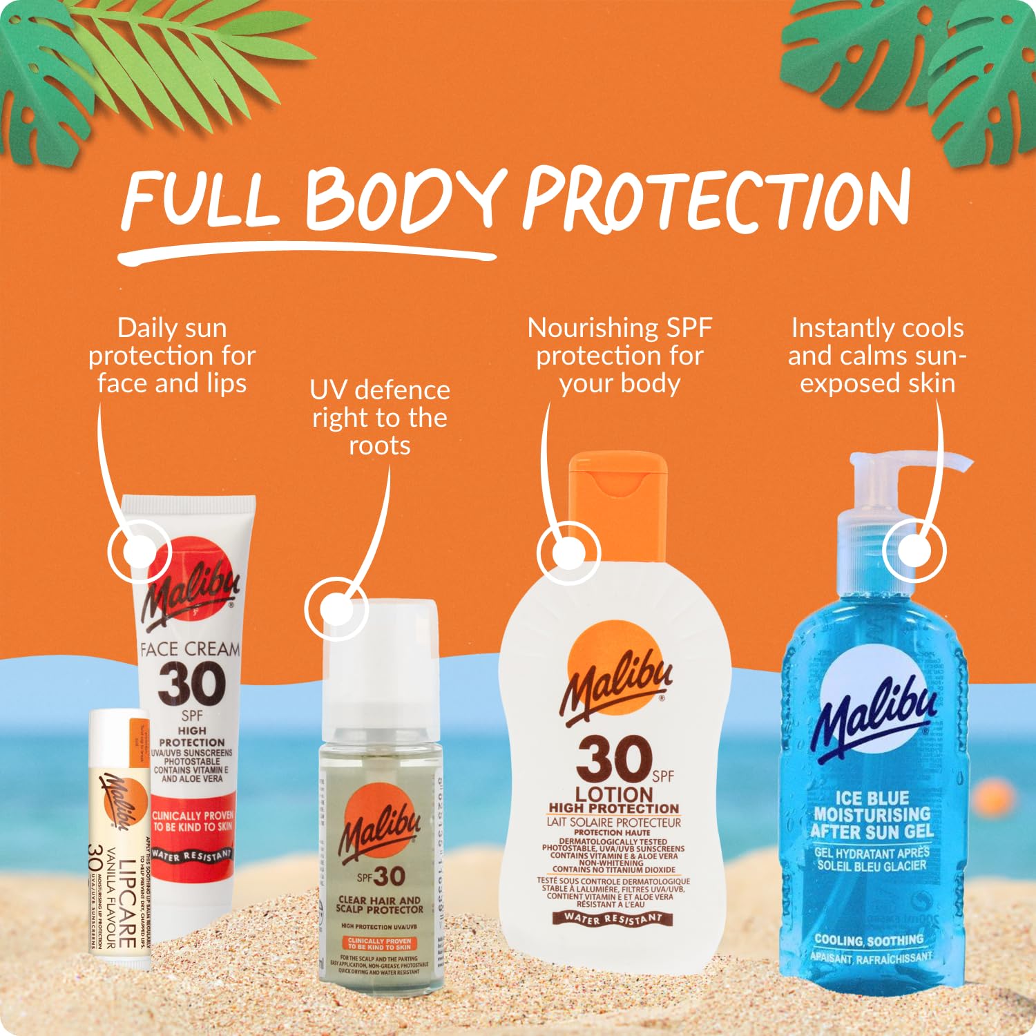 Malibu Sun SPF 30 Lip Care Balm Multipack - Watermelon, Mint & Vanilla Flavors (3 x 4g) 4