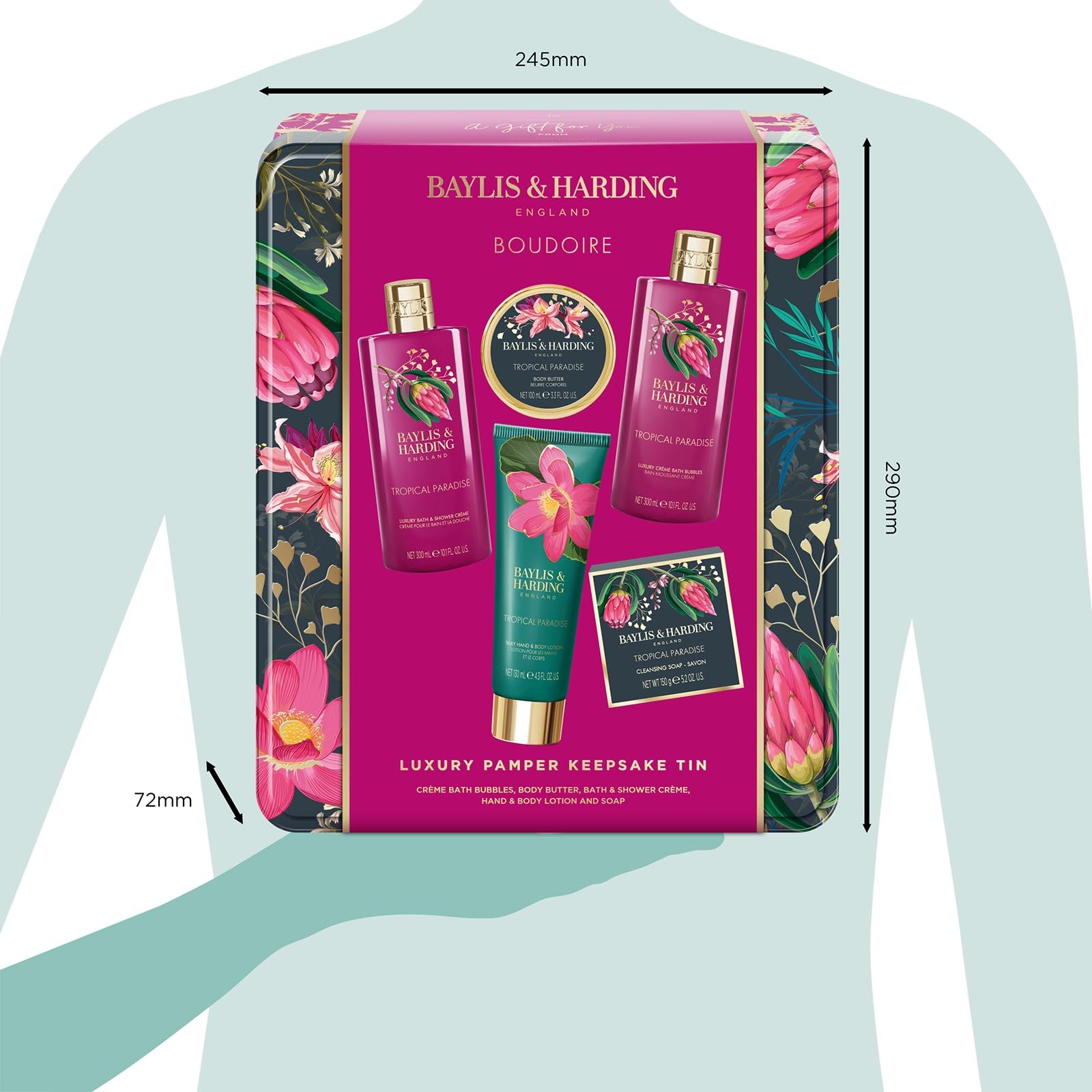 Baylis &amp; Harding Boudoire Tropical Paradise Luxus-Verwöhnset in der Dose – veganfreundlich 6